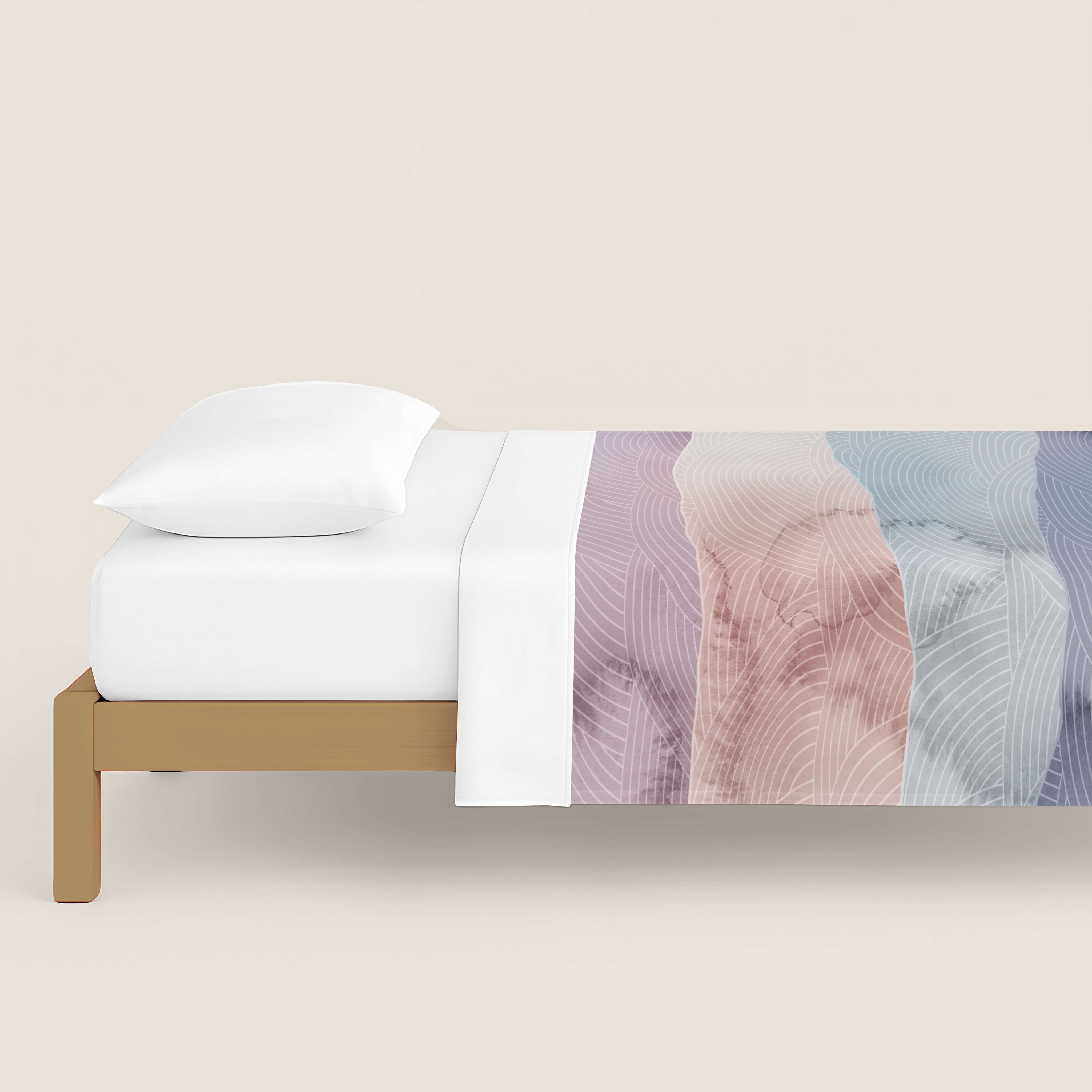 FUNDA NÓRDICA ESTAMPADA OCEAN BLUE  100% ALGODÓN