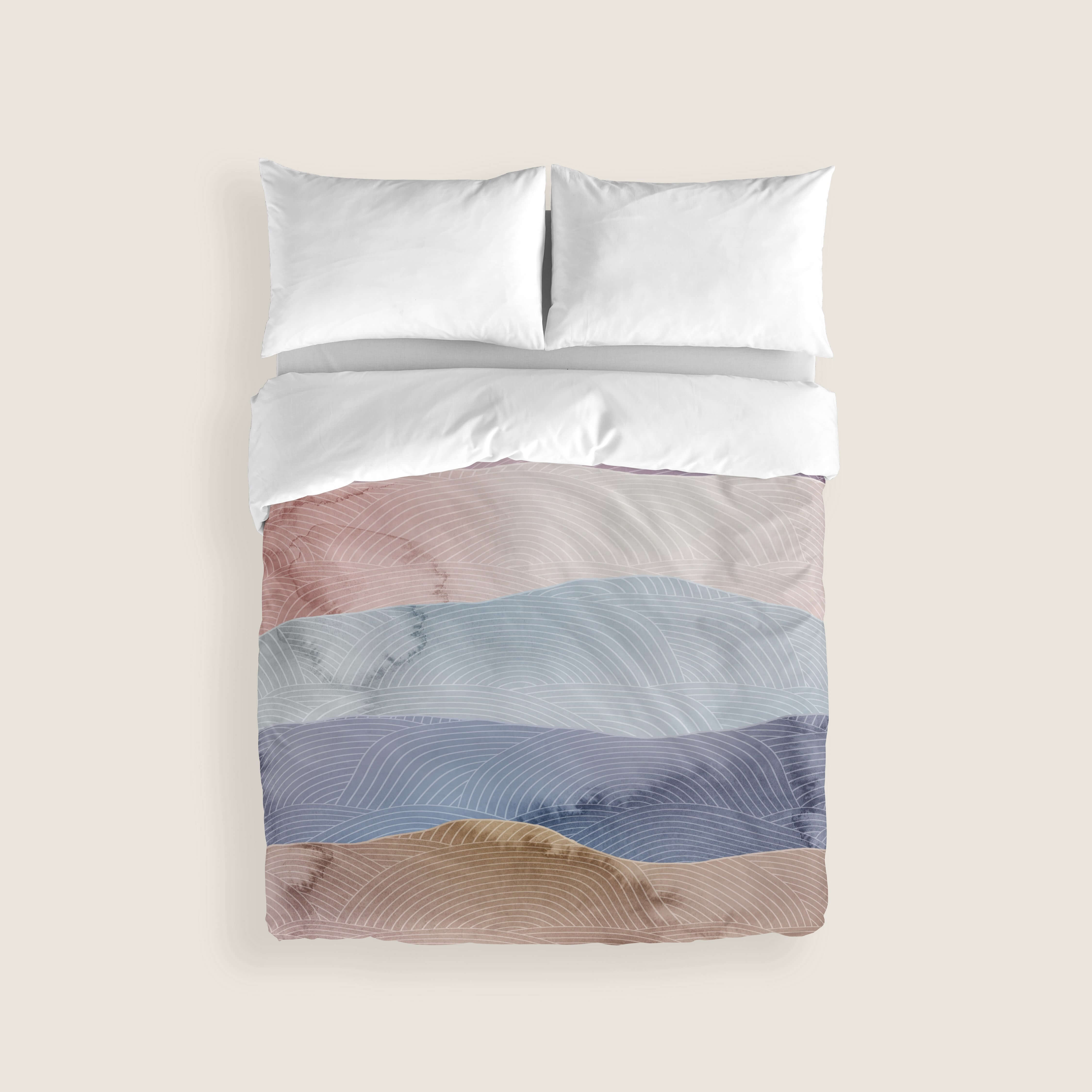 FUNDA NÓRDICA ESTAMPADA OCEAN BLUE  100% ALGODÓN