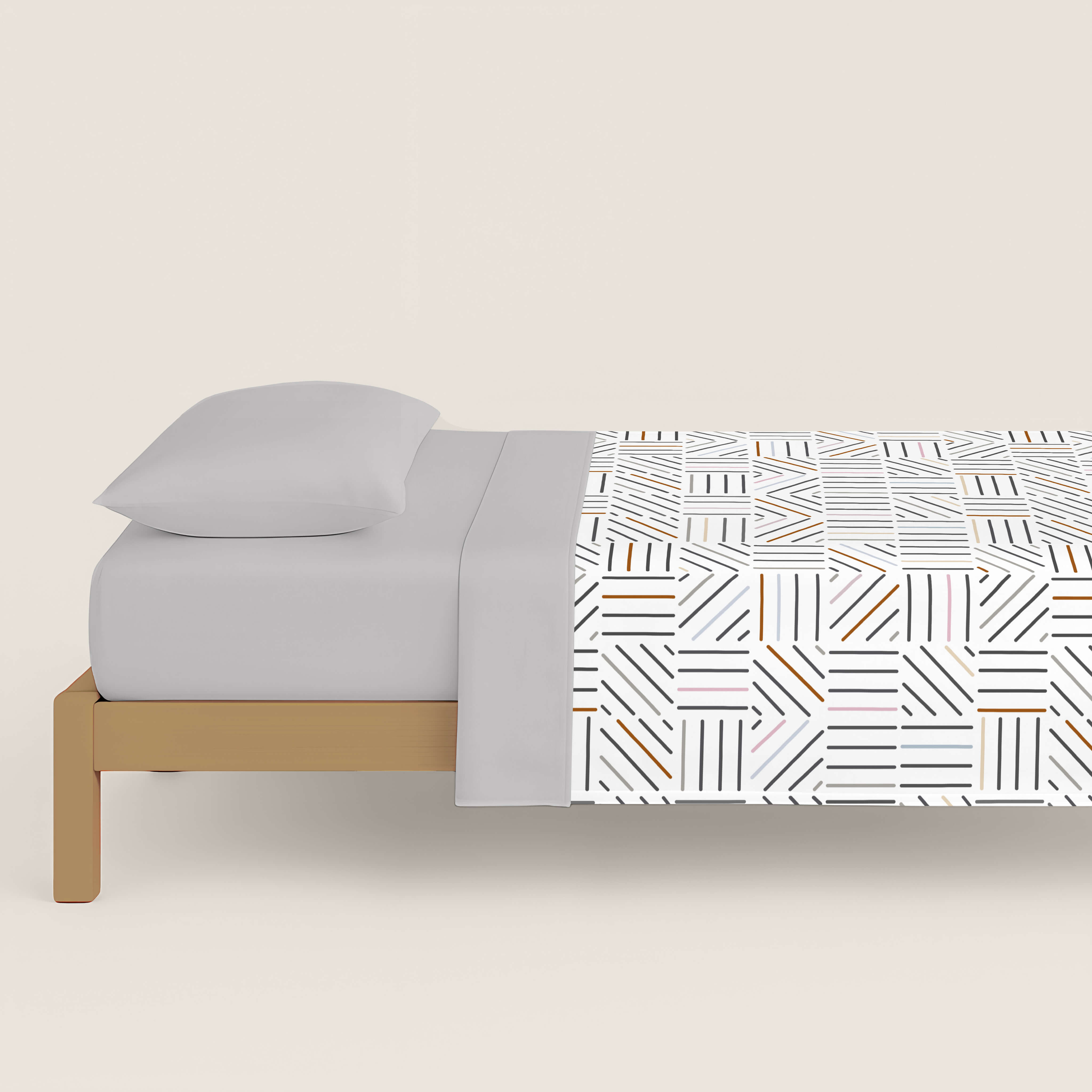 FUNDA NÓRDICA ESTAMPADA TRAMES 100% ALGODÓN