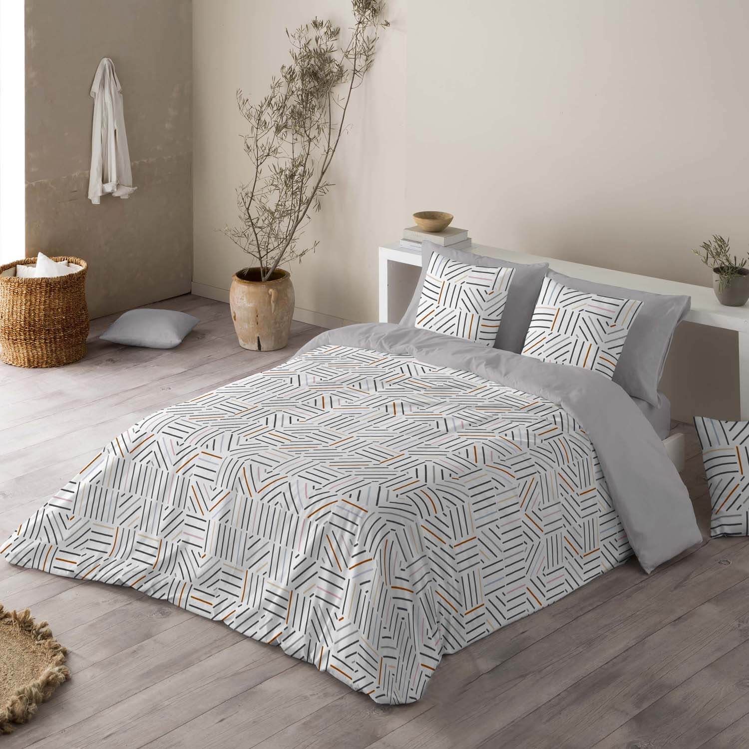 FUNDA NÓRDICA ESTAMPADA TRAMES 100% ALGODÓN