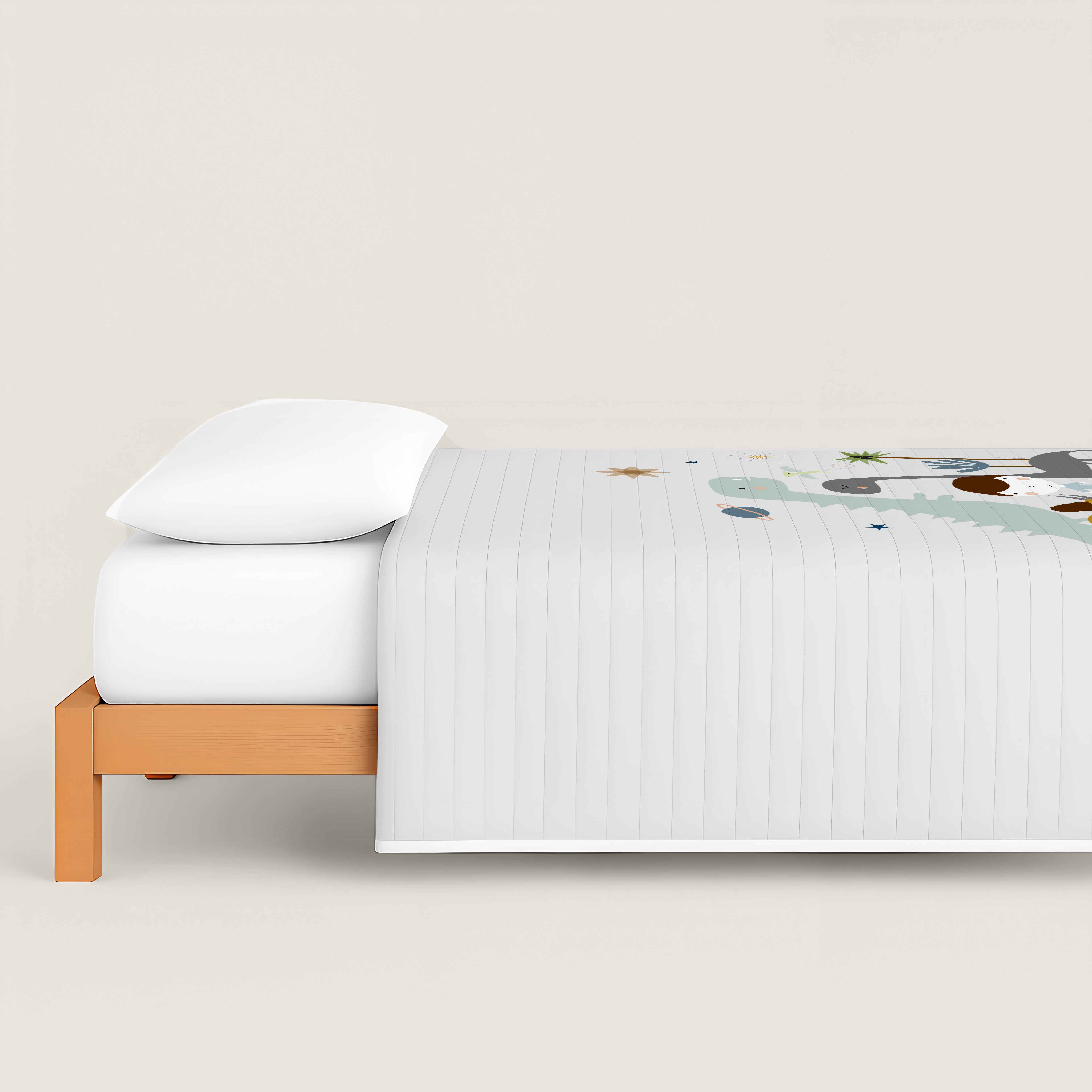 COLCHA BOUTI REVERSIBLE ESTAMPADA INFANTIL DINOS 100% ALGODÓN