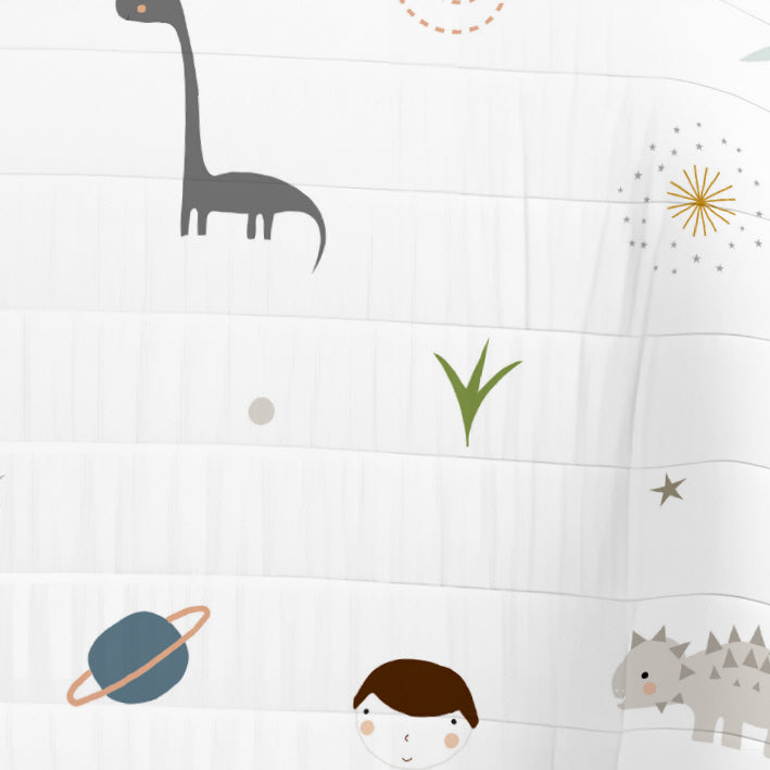 COLCHA BOUTI REVERSIBLE ESTAMPADA INFANTIL DINOS 100% ALGODÓN