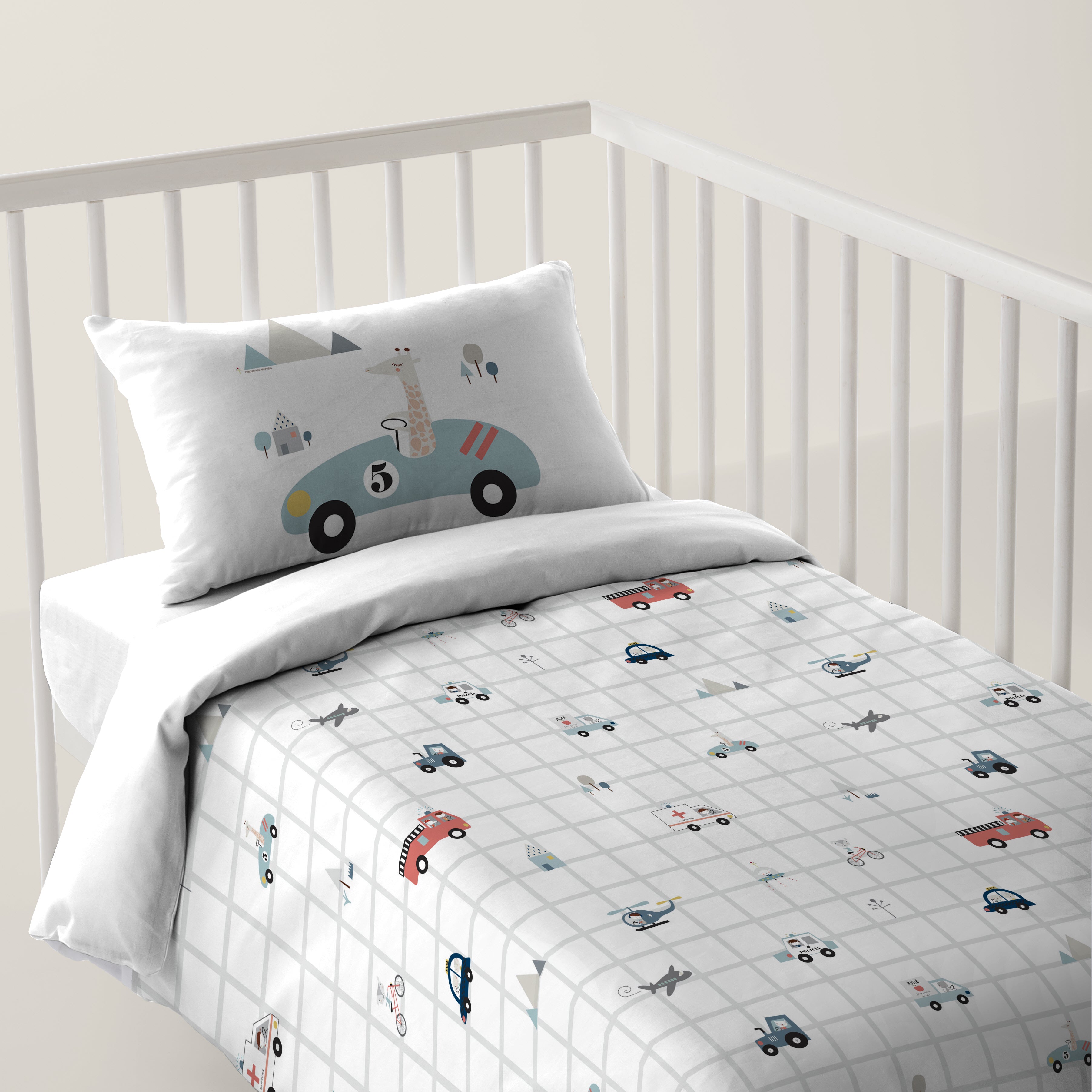 FUNDA NÓRDICA REVERSIBLE CUNA BEBÉ TRANSPORTES 100% ALGODÓN