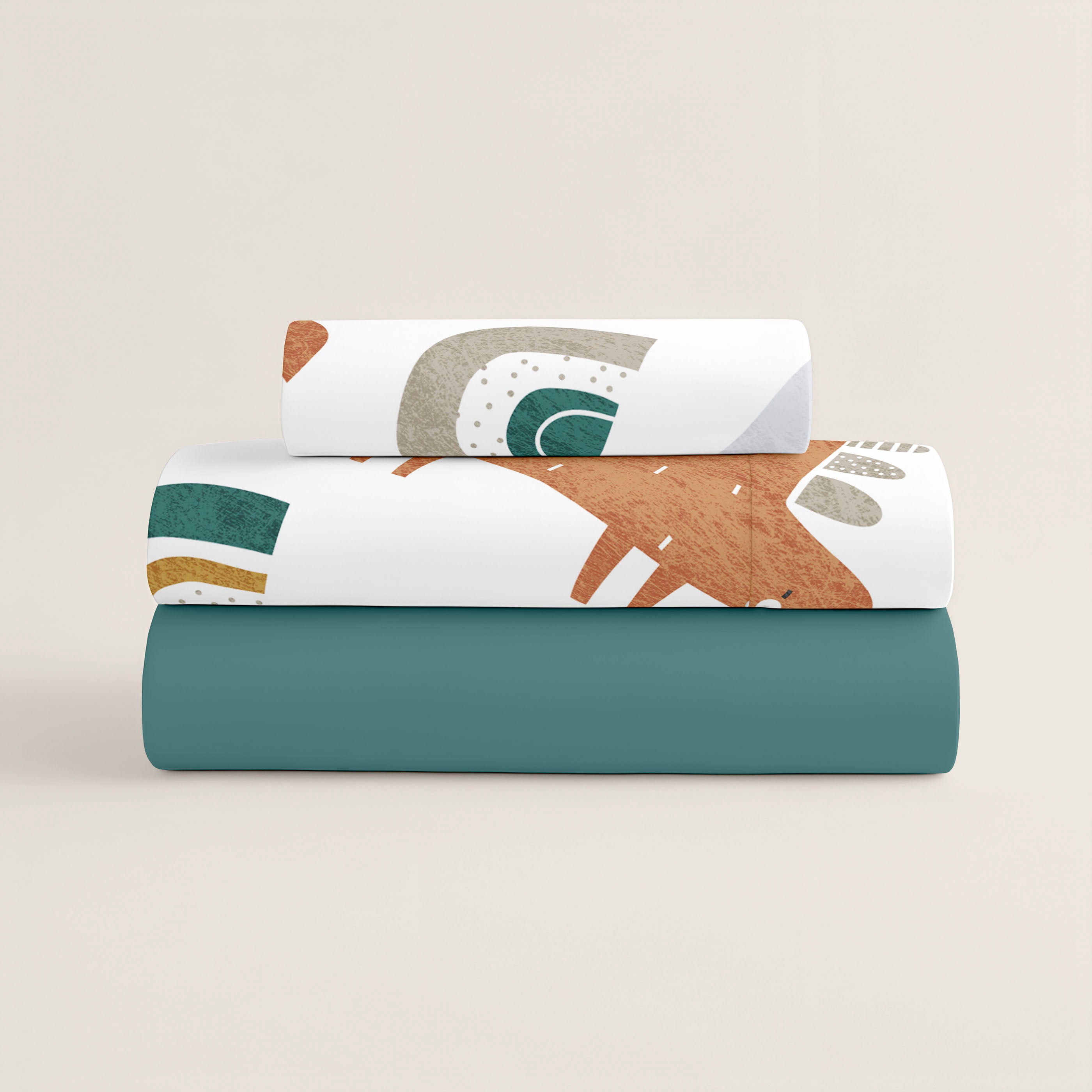 JUEGO SÁBANAS ESTAMPADAS INFANTIL SAURIO 100% ALGODÓN