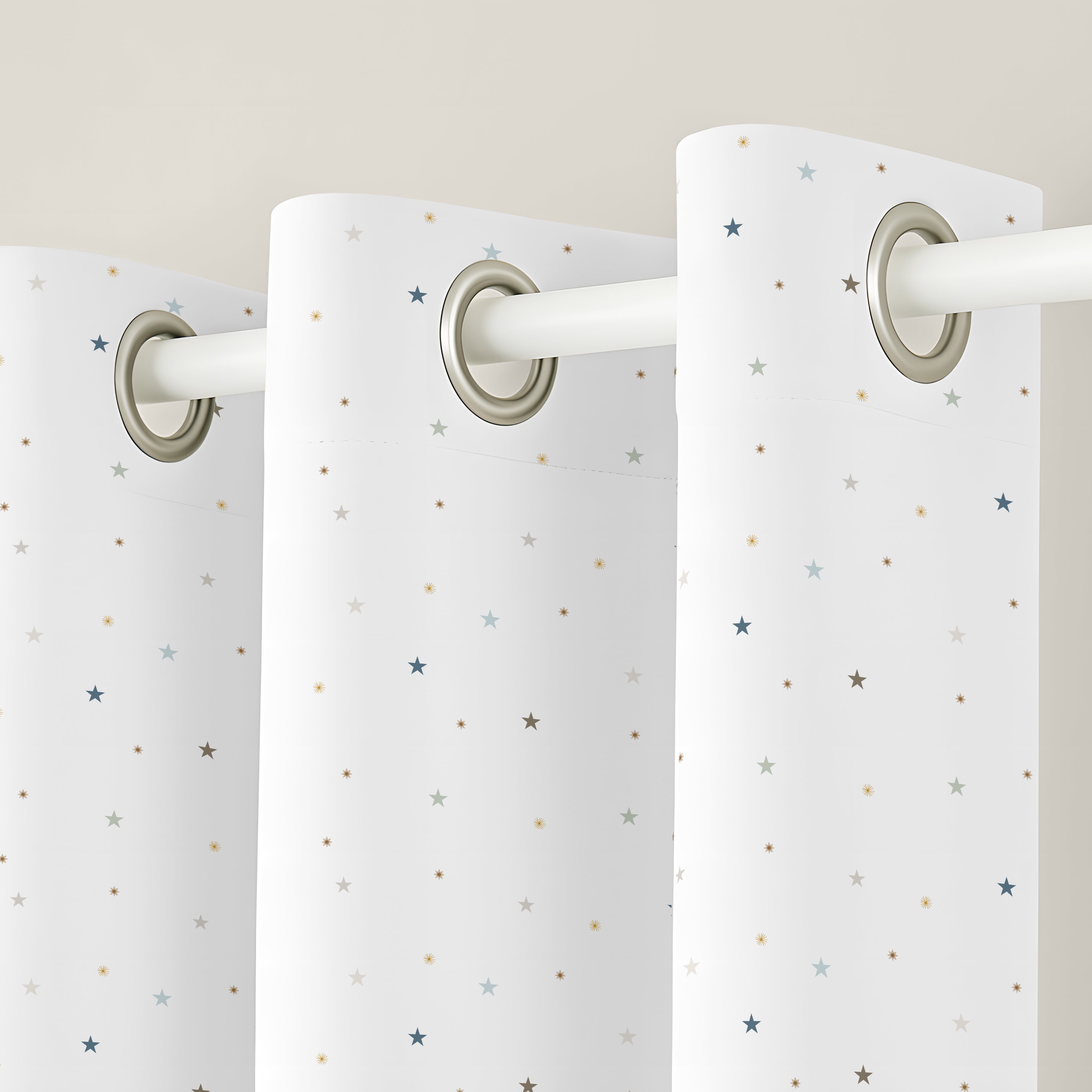 CORTINA INFANTIL ESTRELLAS 100% ALGODÓN