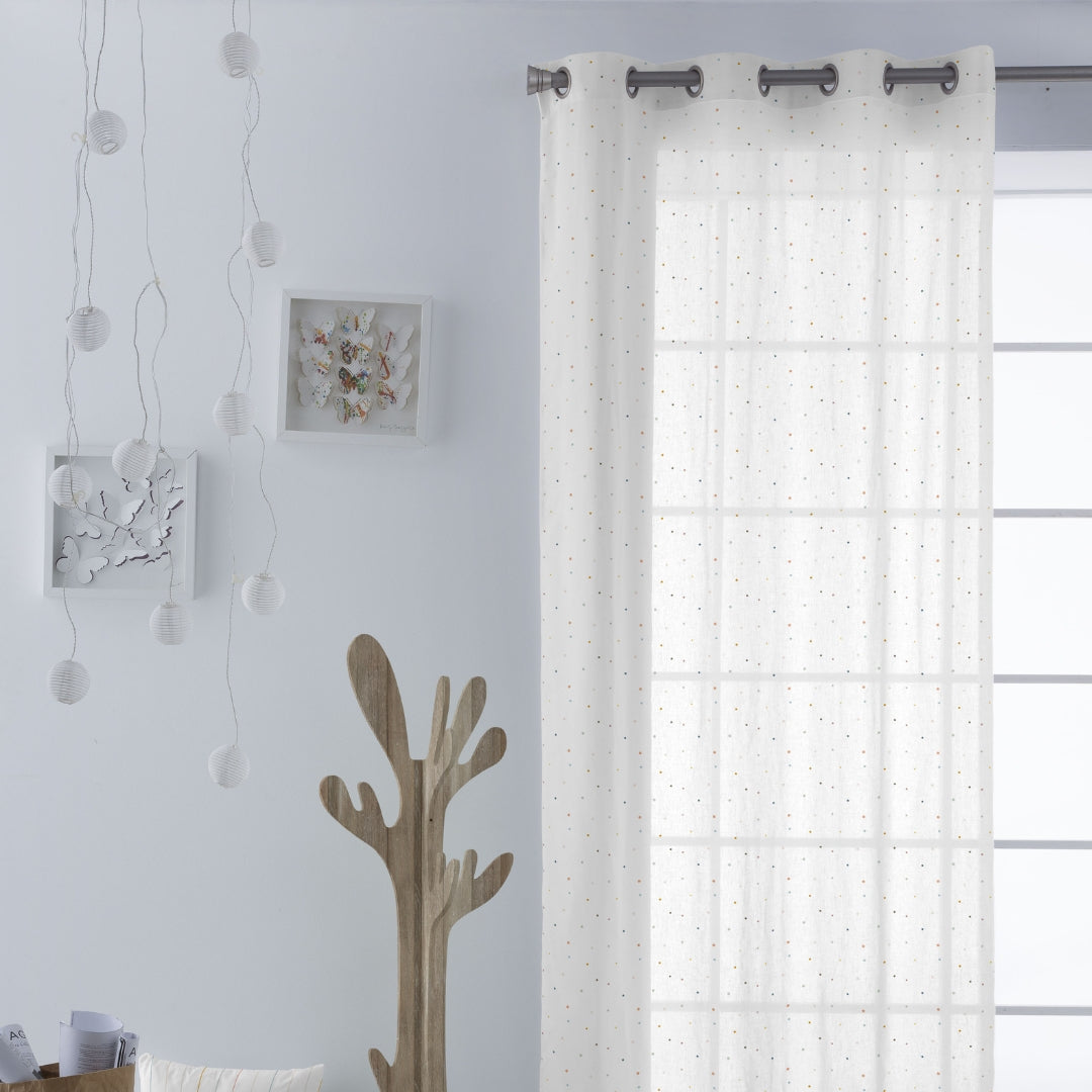 CORTINA INFANTIL LUNARES 100% ALGODÓN