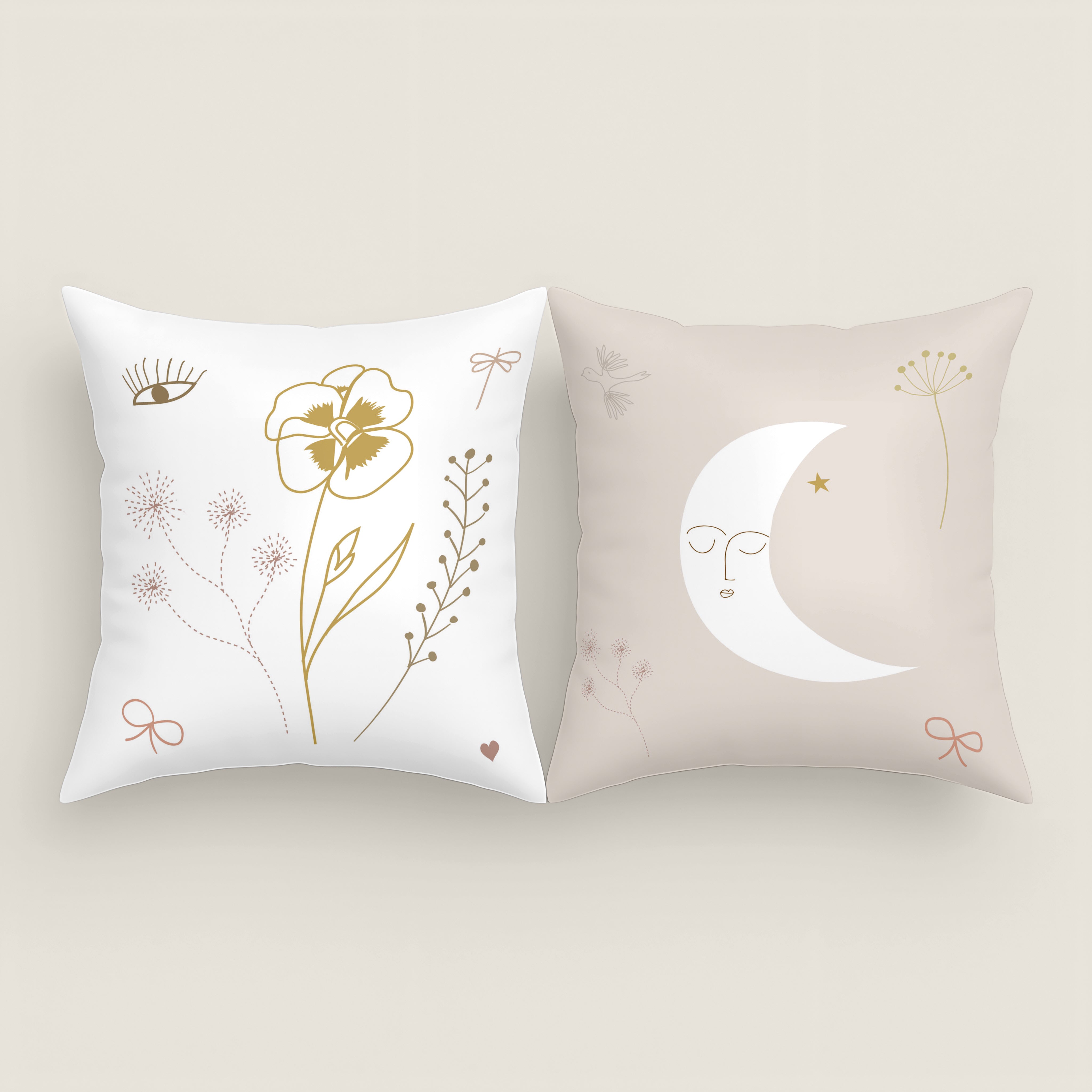 FUNDA DE COJÍN INFANTIL ESTAMPADO FLOWER CHAOS 100% ALGODÓN