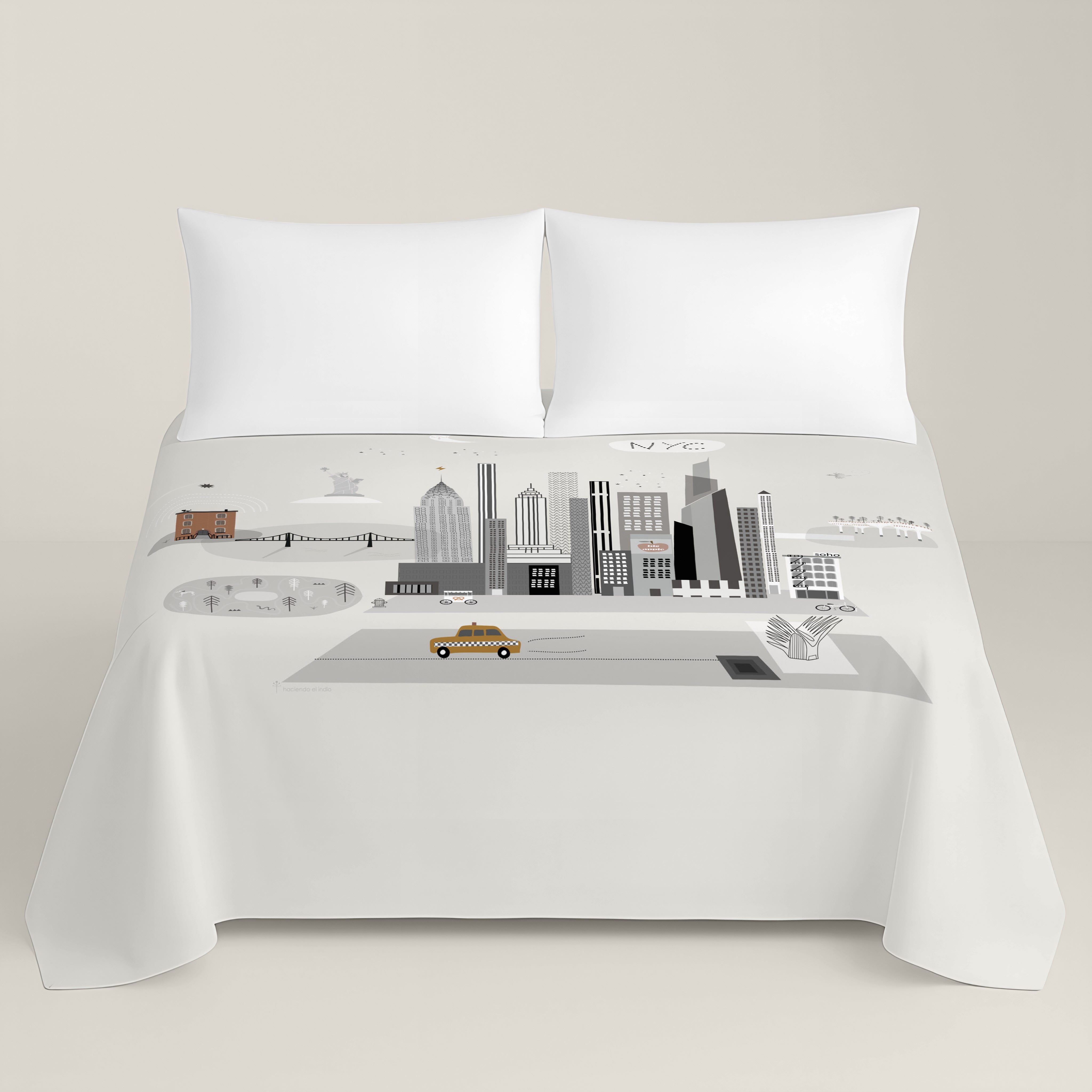 SET LENZUOLA STAMPATE NYC 100% COTONE