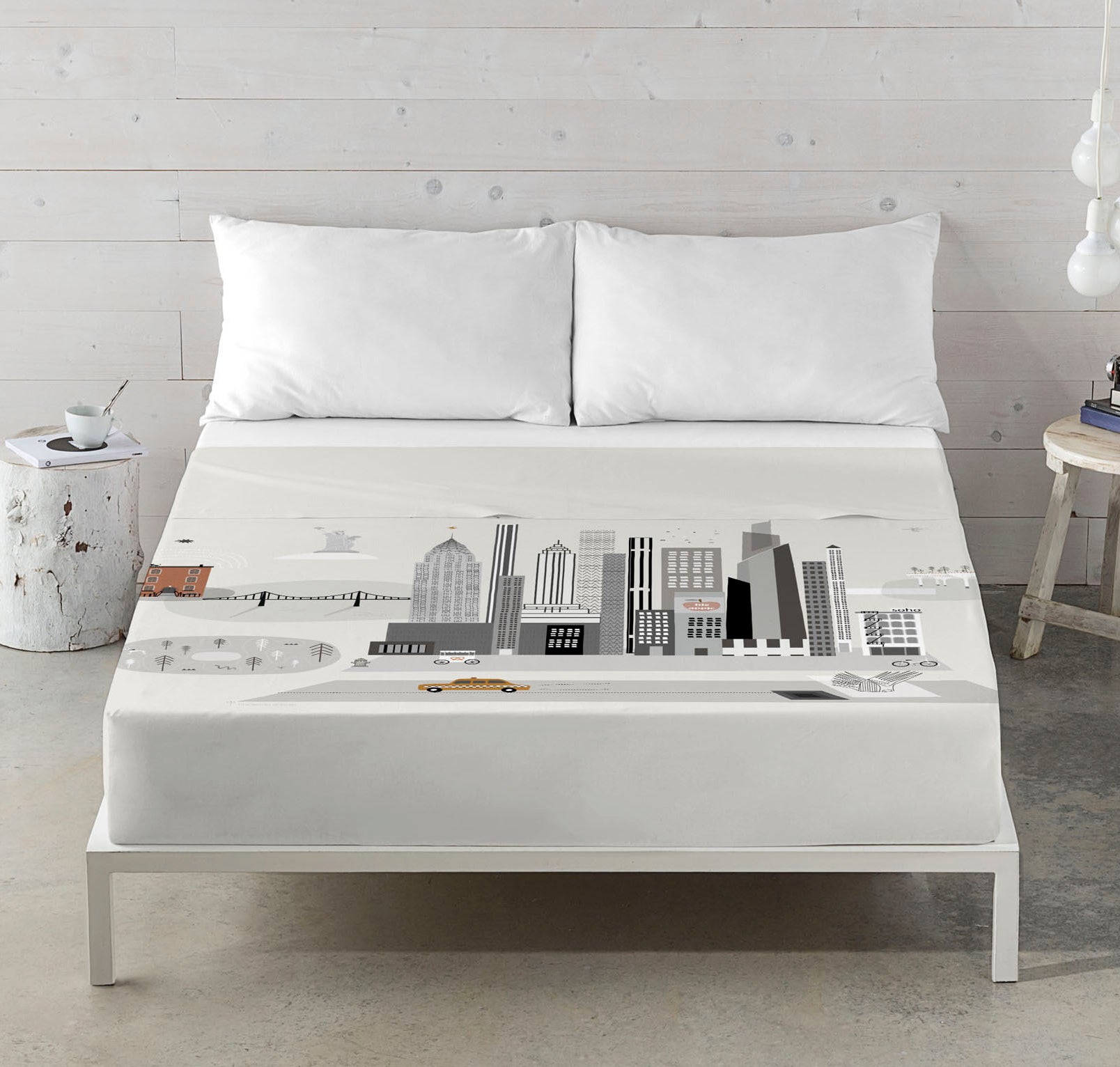 SET LENZUOLA STAMPATE NYC 100% COTONE