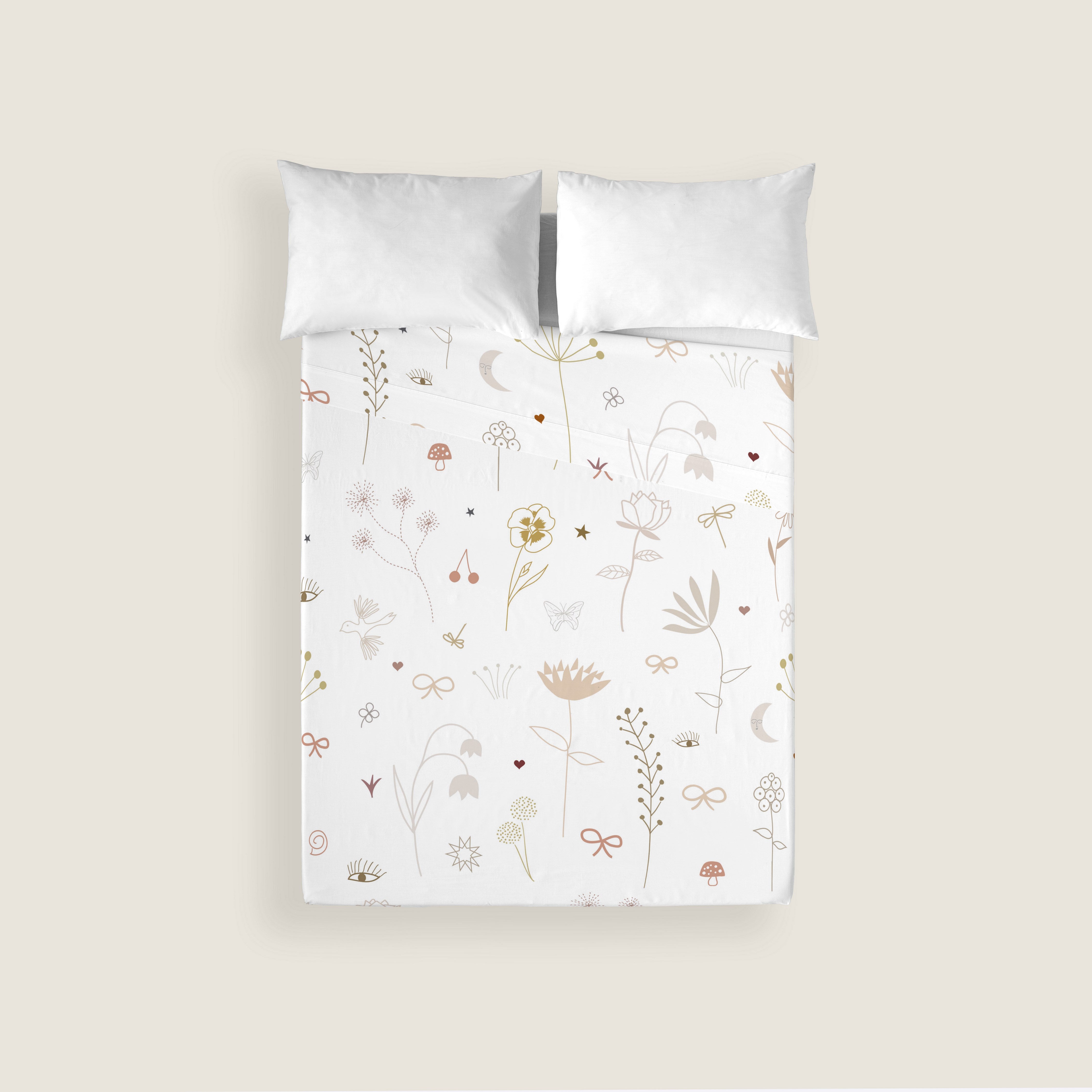 COMPLETO LENZUOLA STAMPATE FLOWERS CHAO 100% COTONE