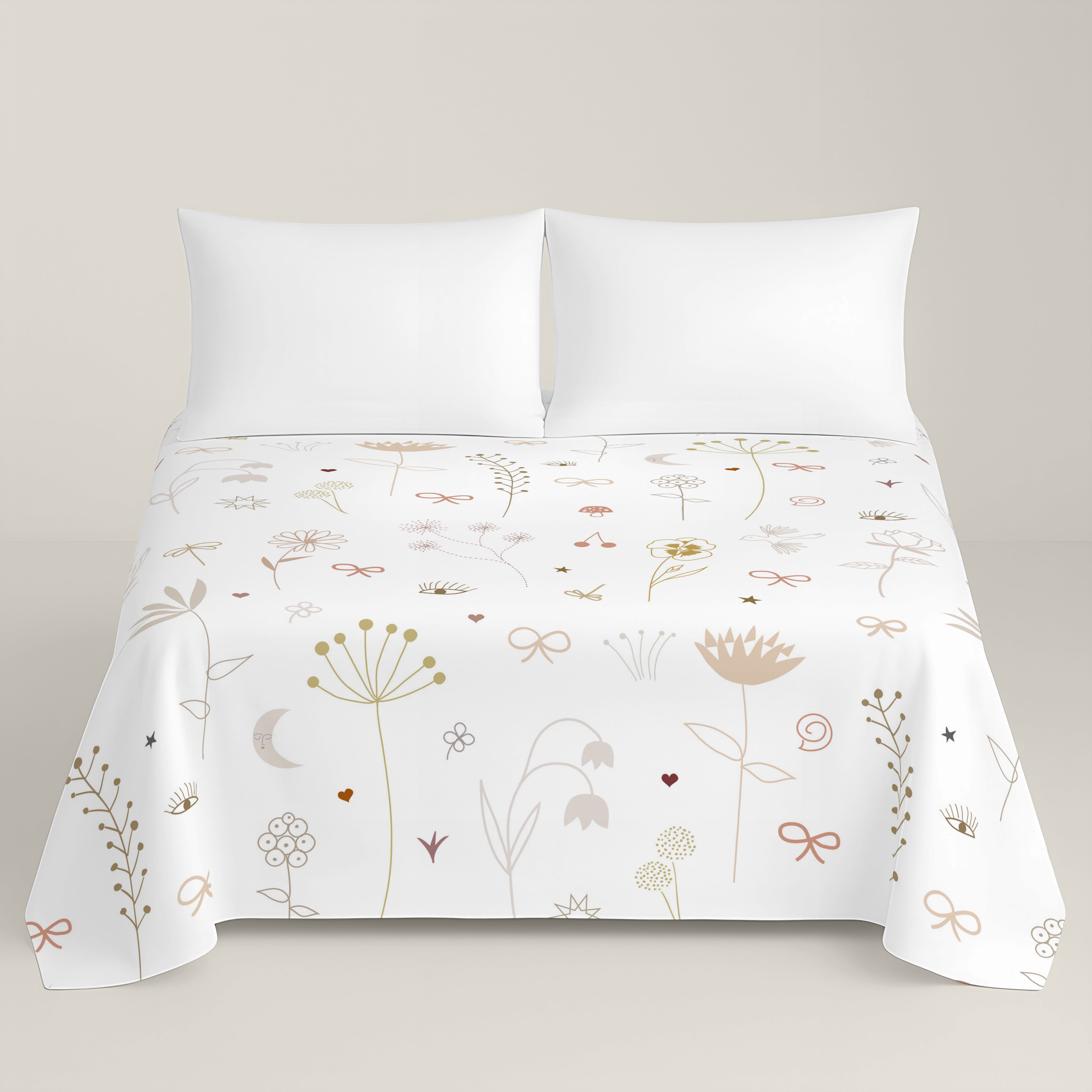 COMPLETO LENZUOLA STAMPATE FLOWERS CHAO 100% COTONE