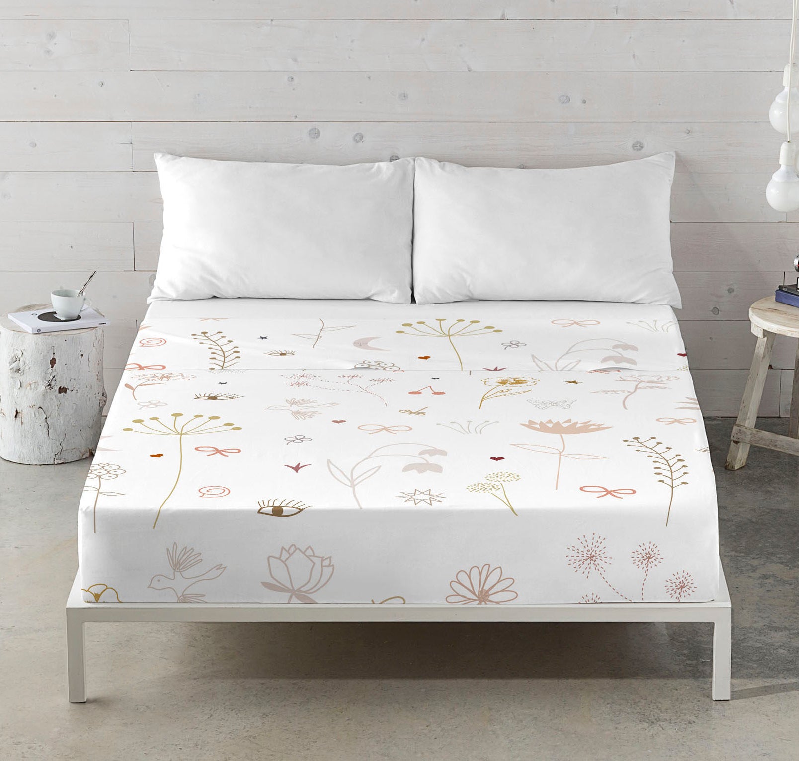 COMPLETO LENZUOLA STAMPATE FLOWERS CHAO 100% COTONE