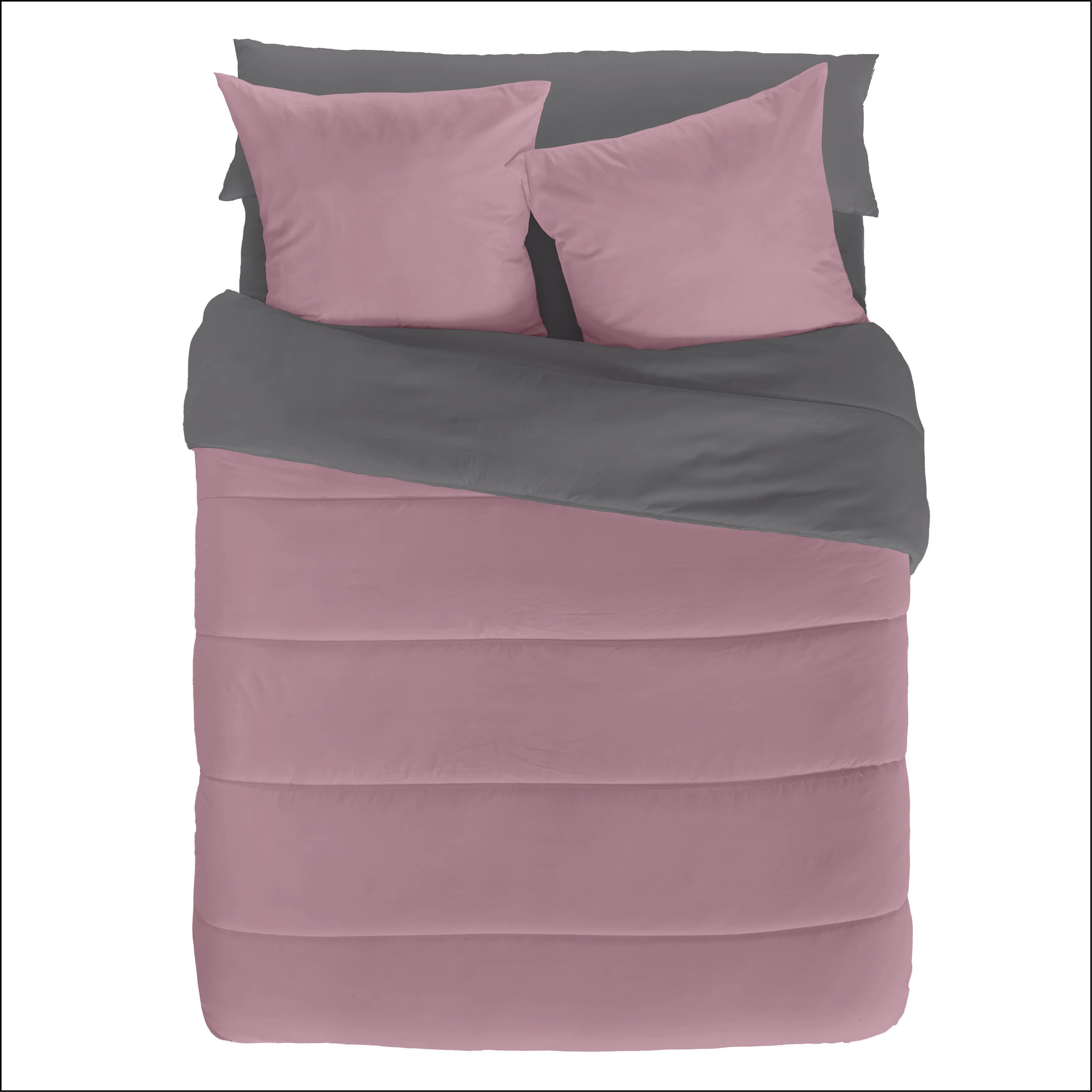 EDREDÓN NÓRDICO BICOLOR ROSA VIEJO/GRIS L.807