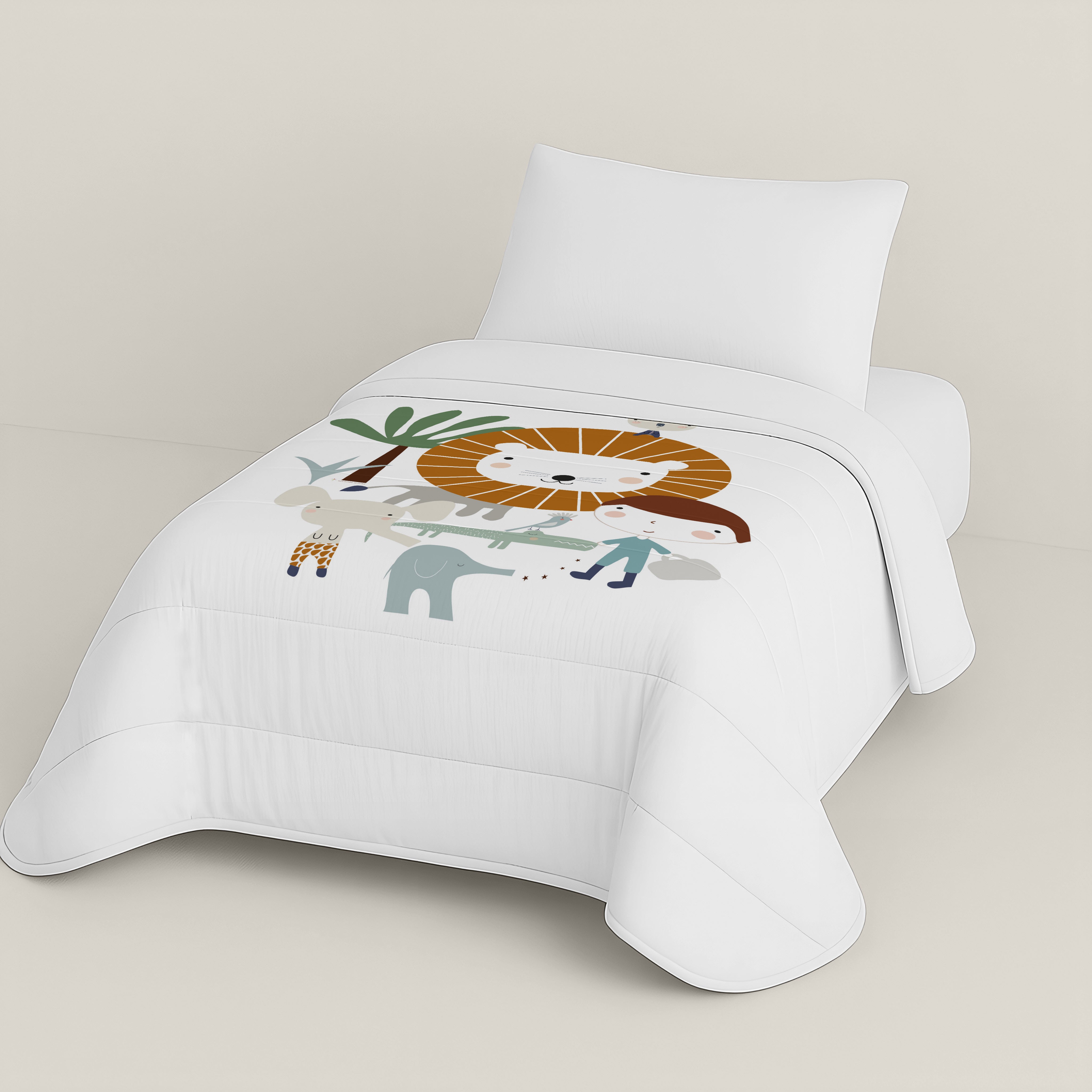 EDREDÓN NÓRDICO ESTAMPADO INFANTIL JUNGLA NIÑO