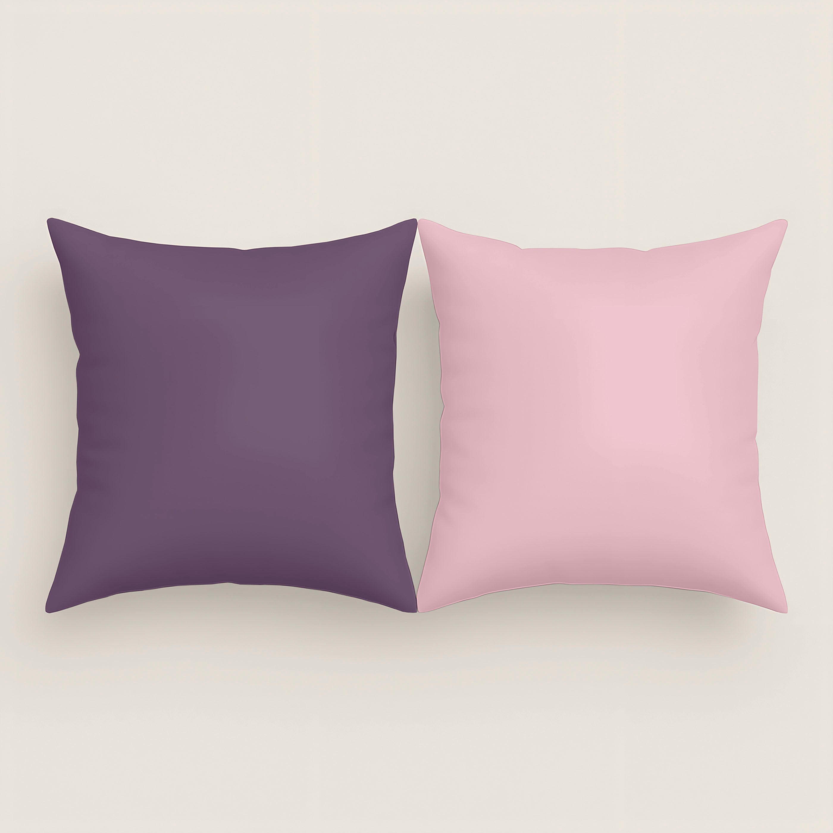 FUNDA DE COJÍN BICOLOR BERENJENA/ROSA VIEJO