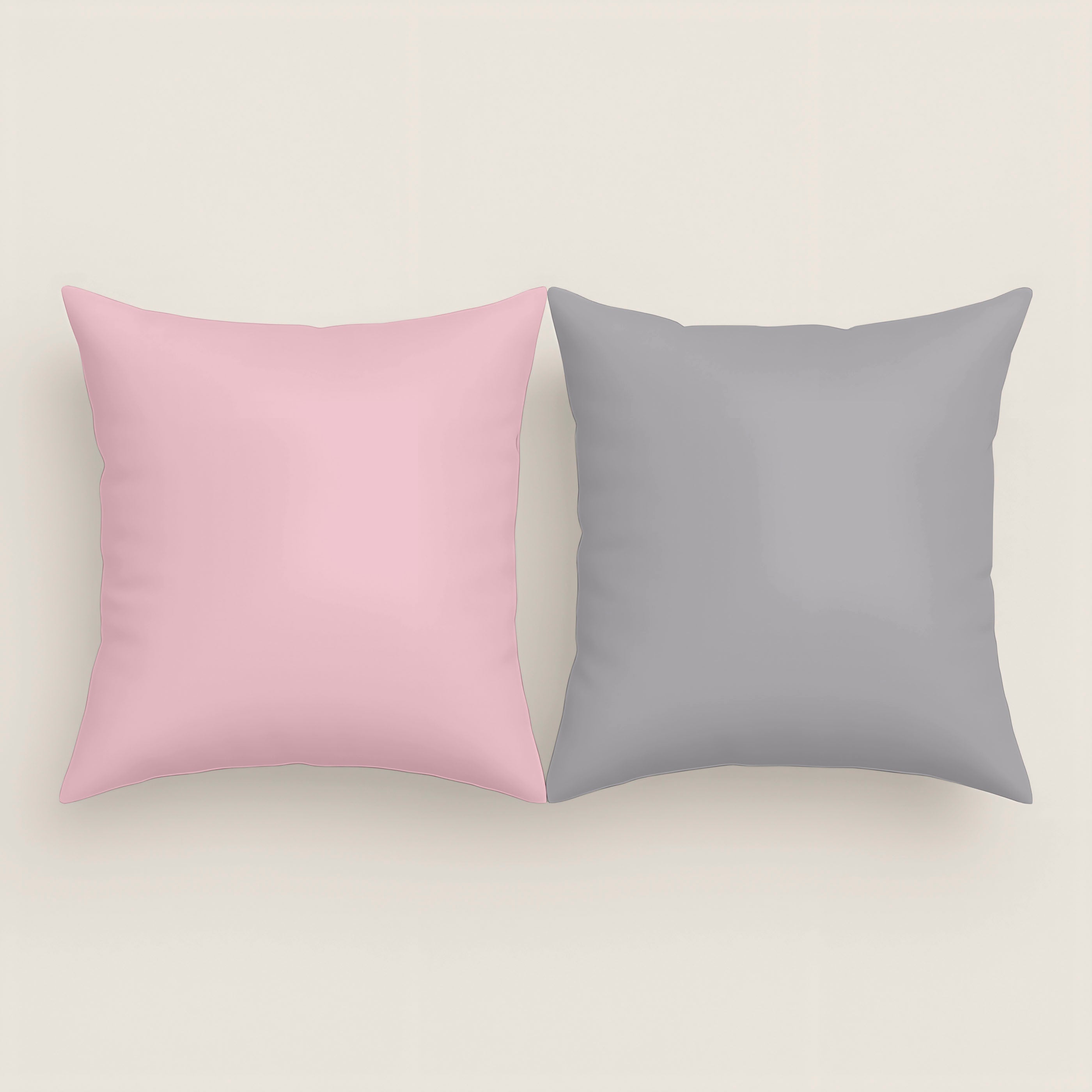 FUNDA DE COJÍN BICOLOR ROSA VIEJO/GRIS L.808