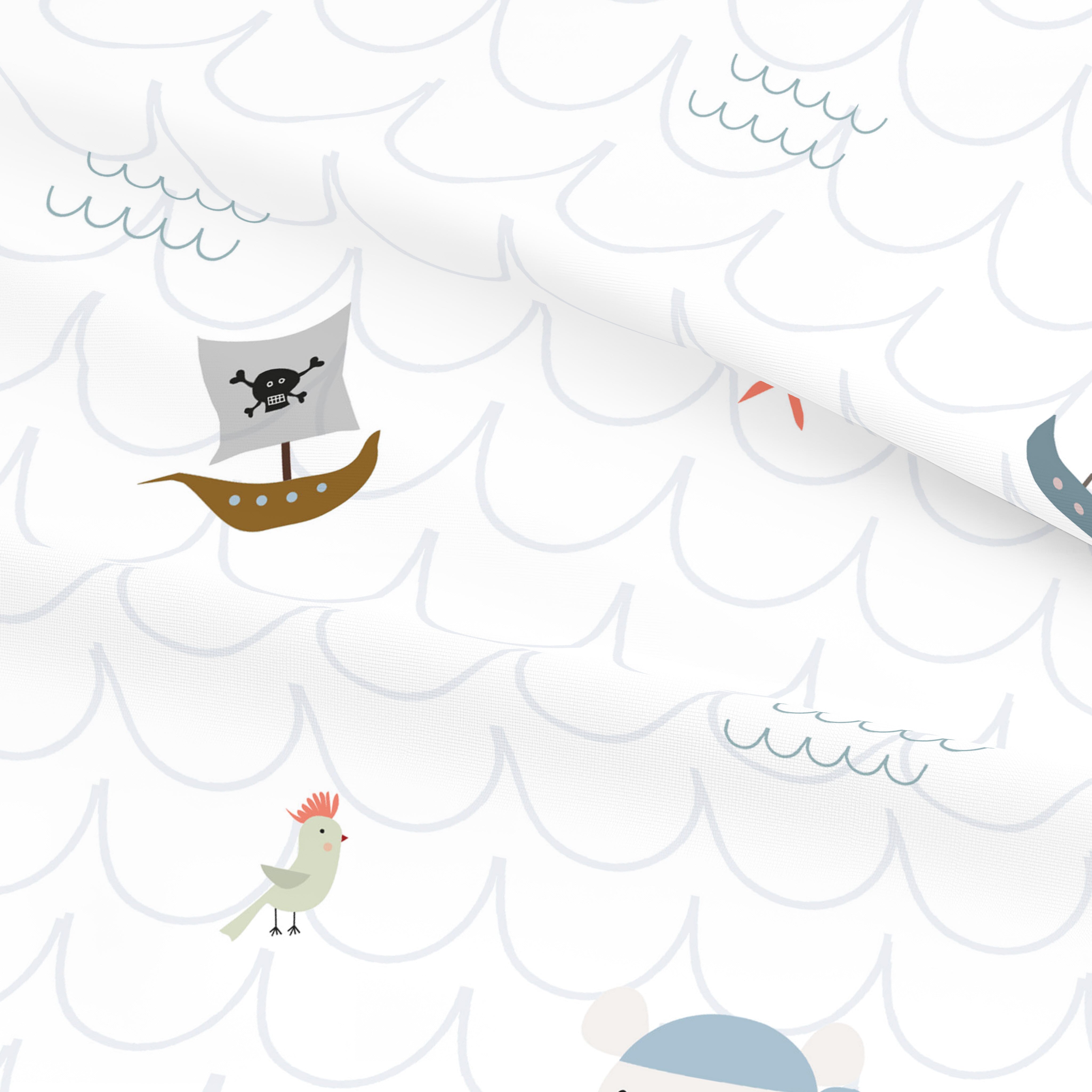 FUNDA NÓRDICA REVERSIBLE CUNA BEBÉ AVENTURA PIRATA 100% ALGODÓN