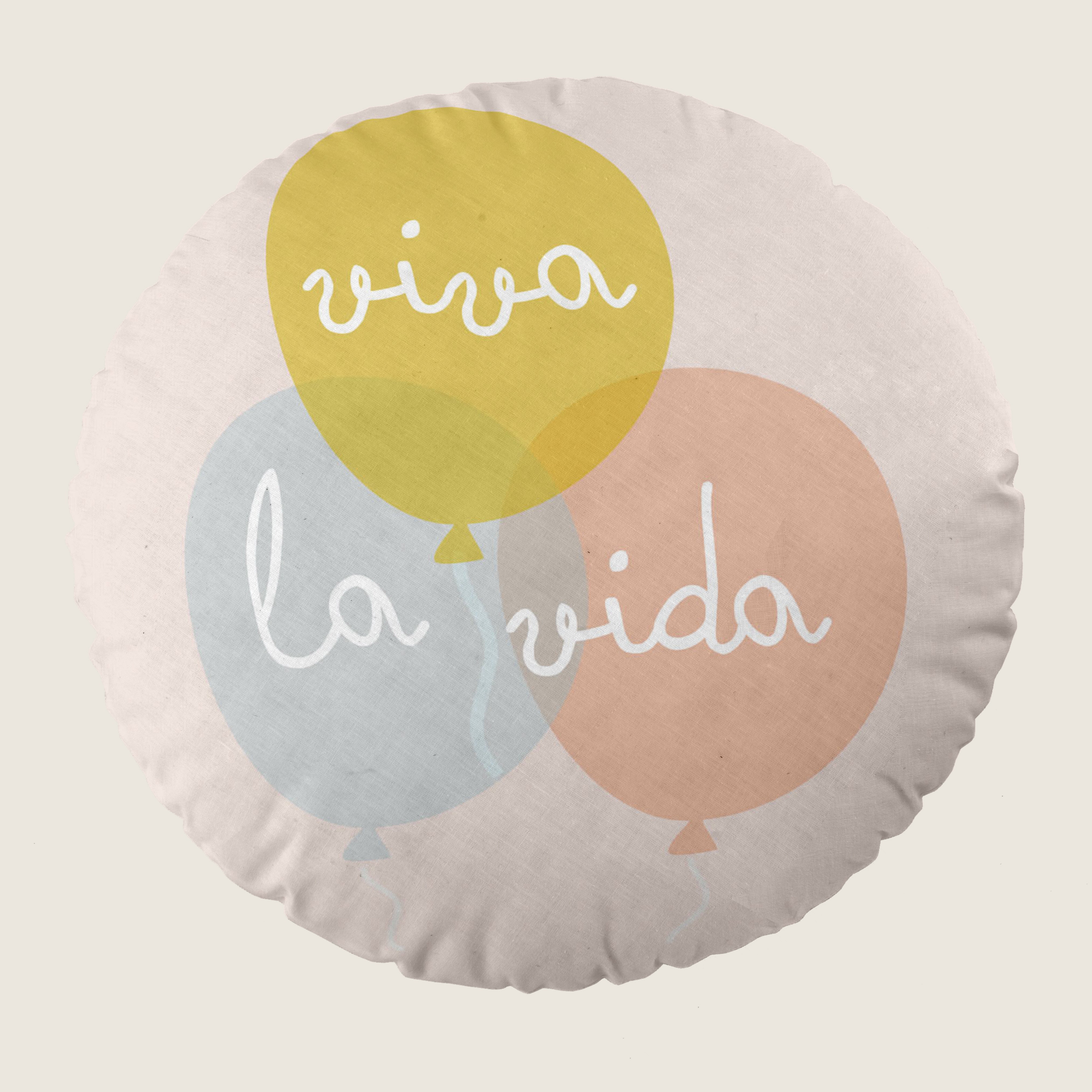 COJÍN REDONDO INFANTIL ESTAMPADO FIESTA