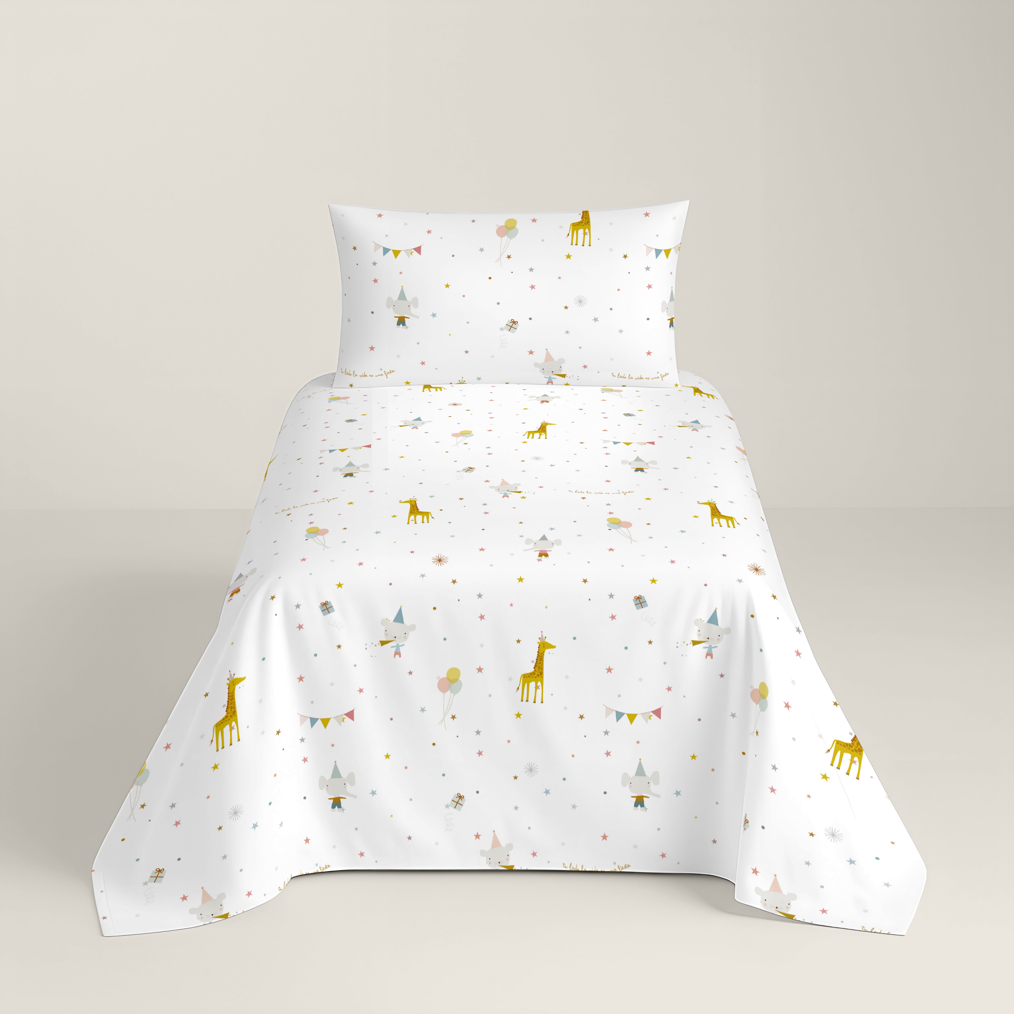 COPRIPIUMINO REVERSIBILE STAMPATO PER BAMBINI FIESTA 100% COTONE