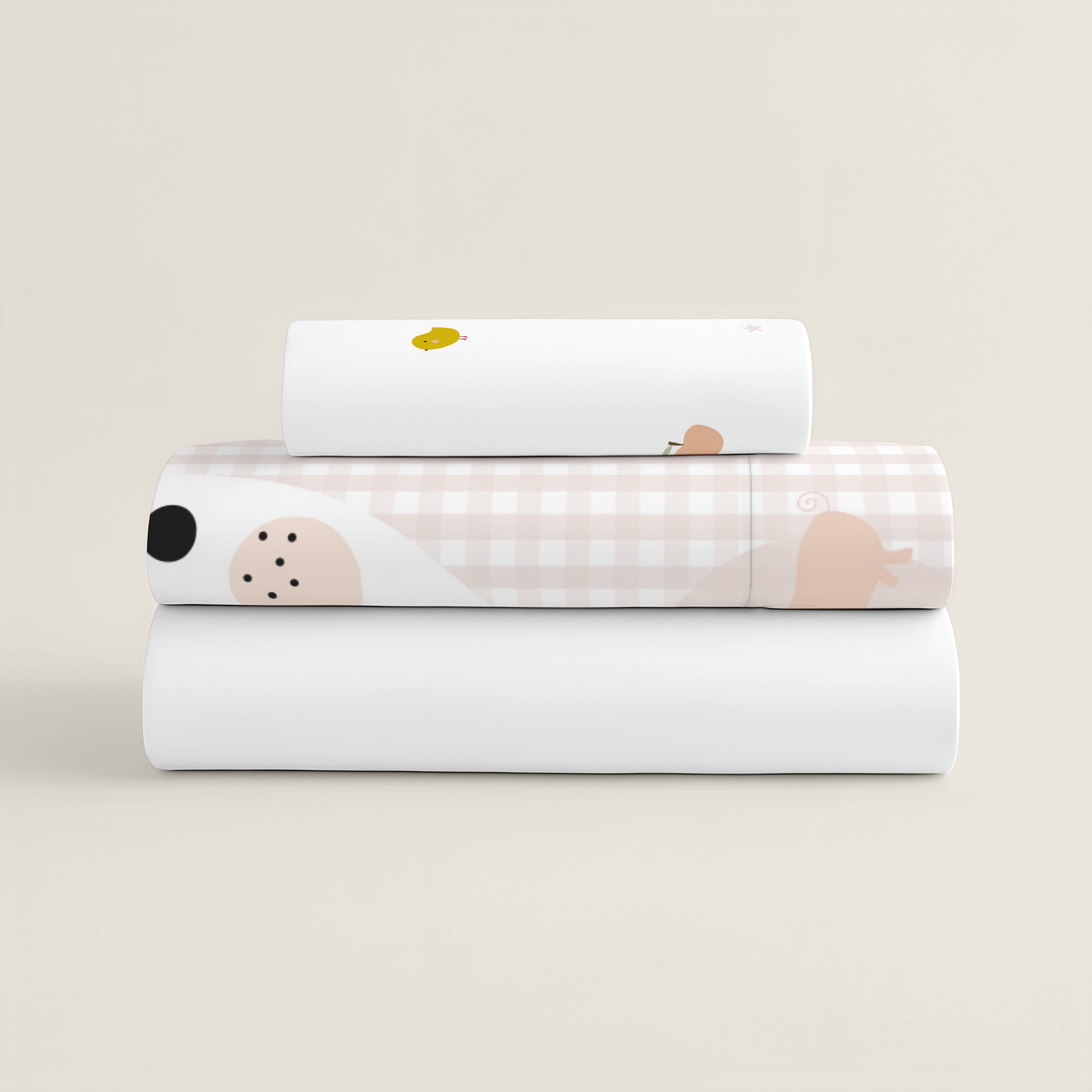 JUEGO SÁBANAS ESTAMPADAS INFANTIL GRANJA 100% ALGODÓN
