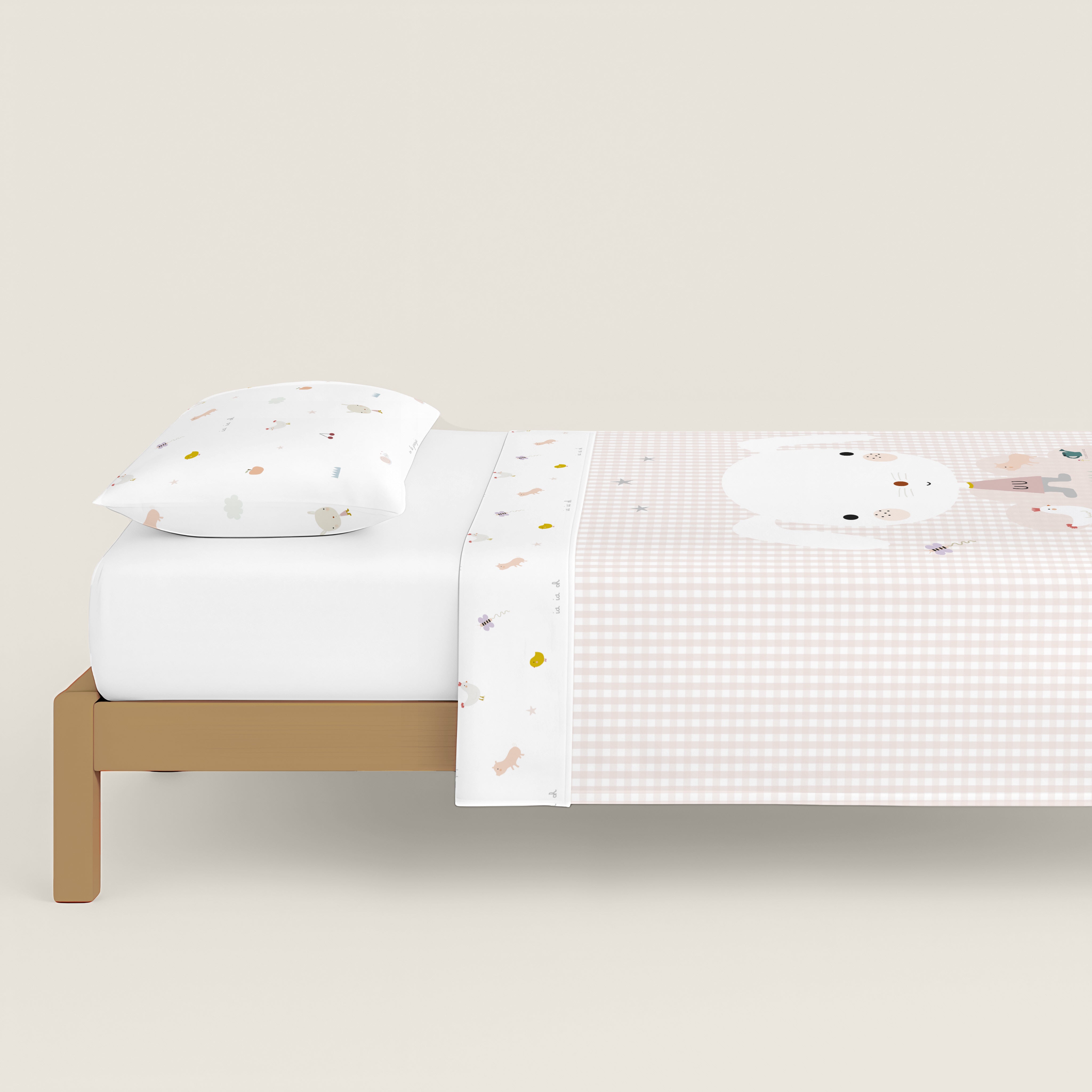 COPRIPIUMINO REVERSIBILE STAMPATO PER BAMBINI FATTORIA 100% COTONE