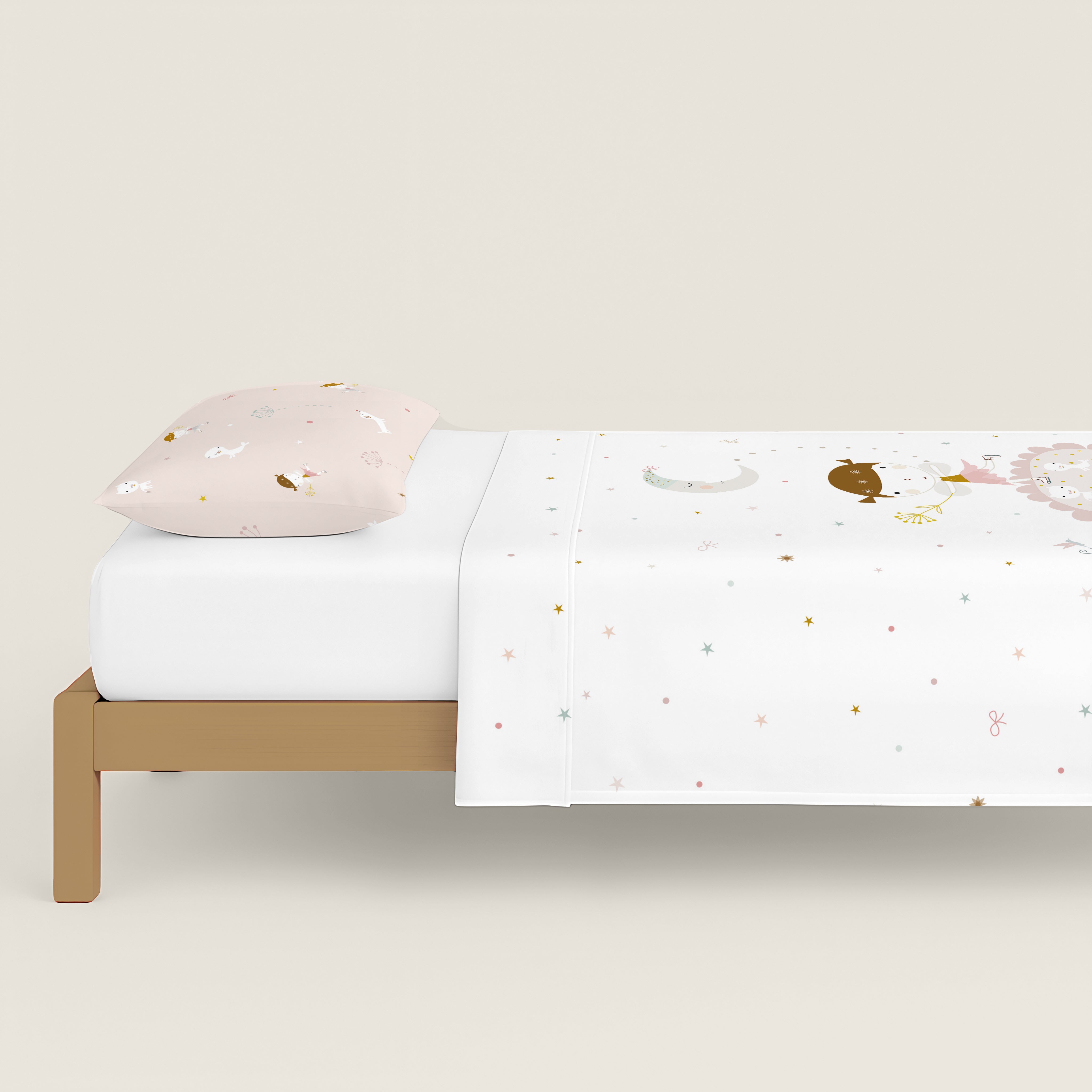 COMPLETO LENZUOLA STAMPATE BAMBINA PATTINATRICE 100% COTONE