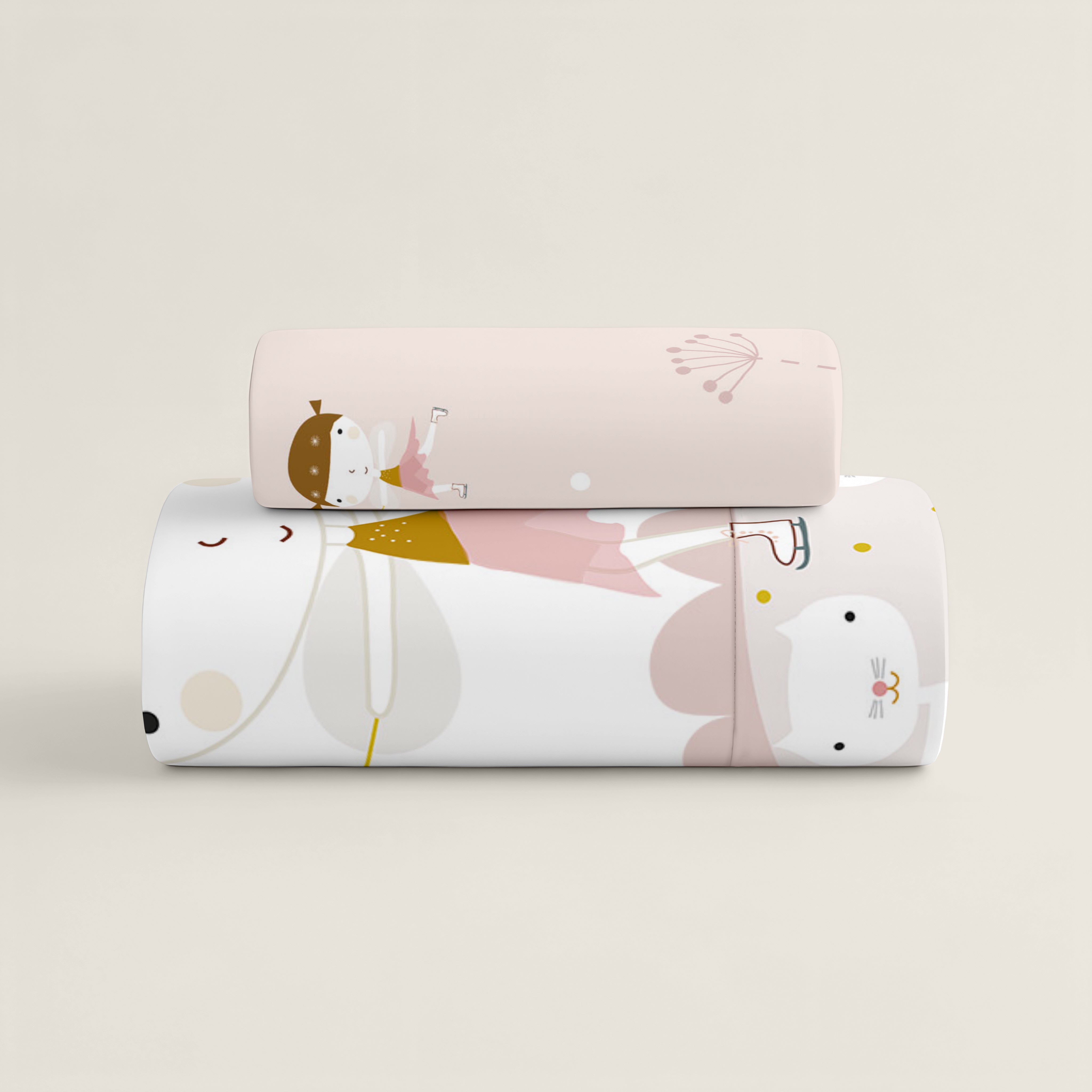 COPRIPIUMINO REVERSIBILE STAMPATO PER BAMBINI PATTINATRICE 100% COTONE