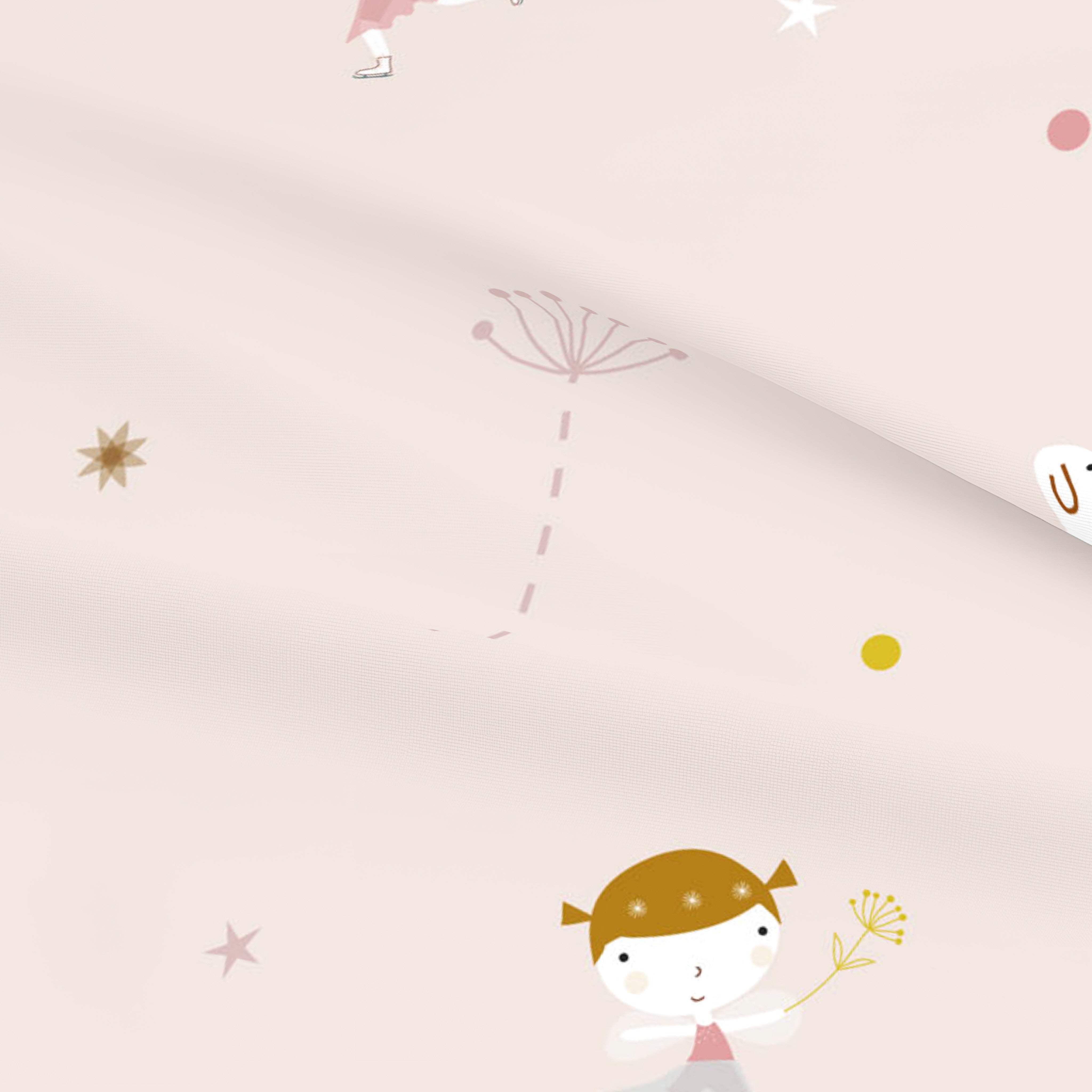 COPRIPIUMINO REVERSIBILE STAMPATO PER BAMBINI PATTINATRICE 100% COTONE