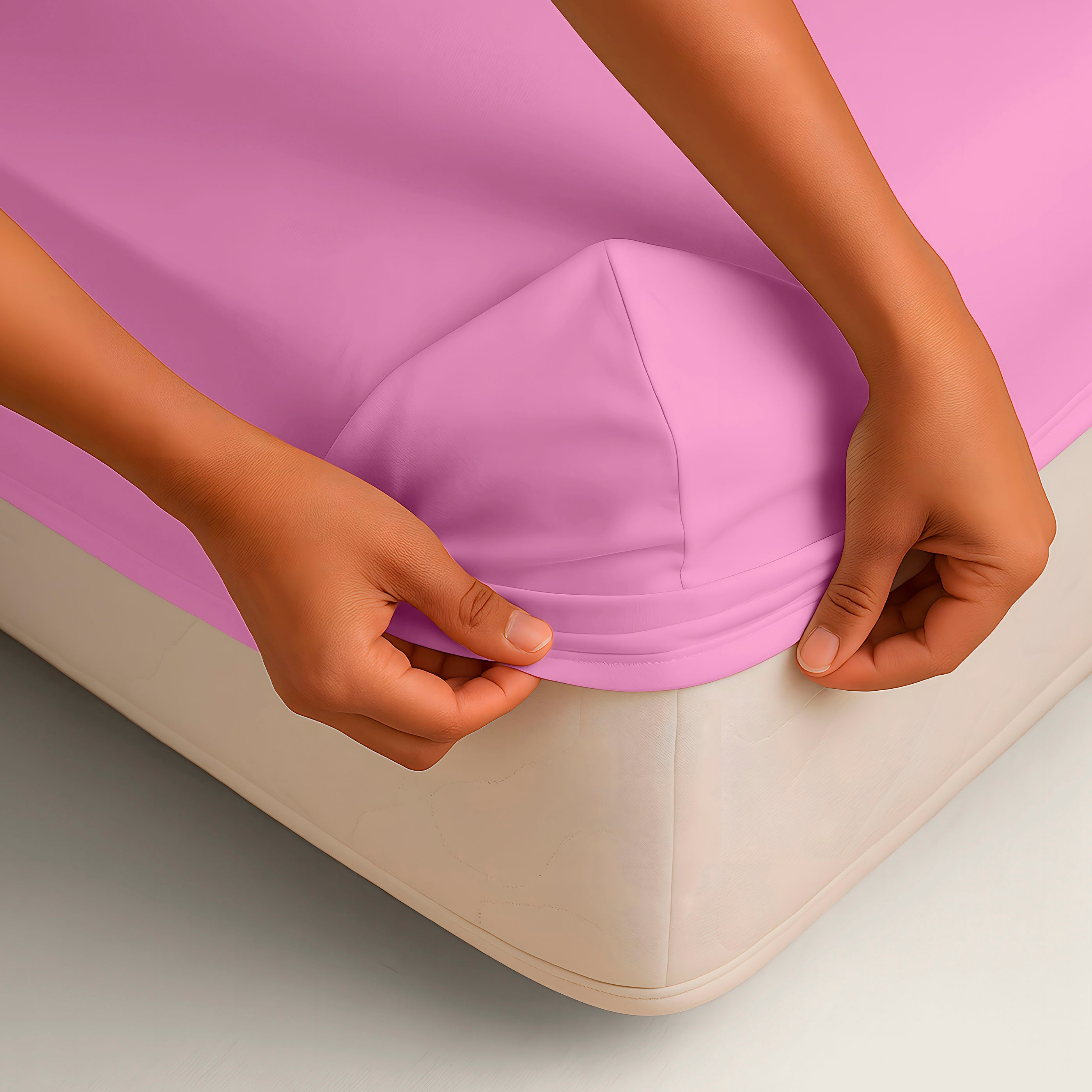 SÁBANA BAJERA AJUSTABLE 100% ALGODÓN ROSA CLARO