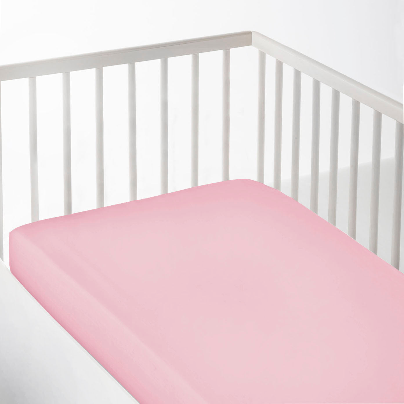 SÁBANA BAJERA AJUSTABLE CUNA 100% ALGODÓN ROSA FTR8