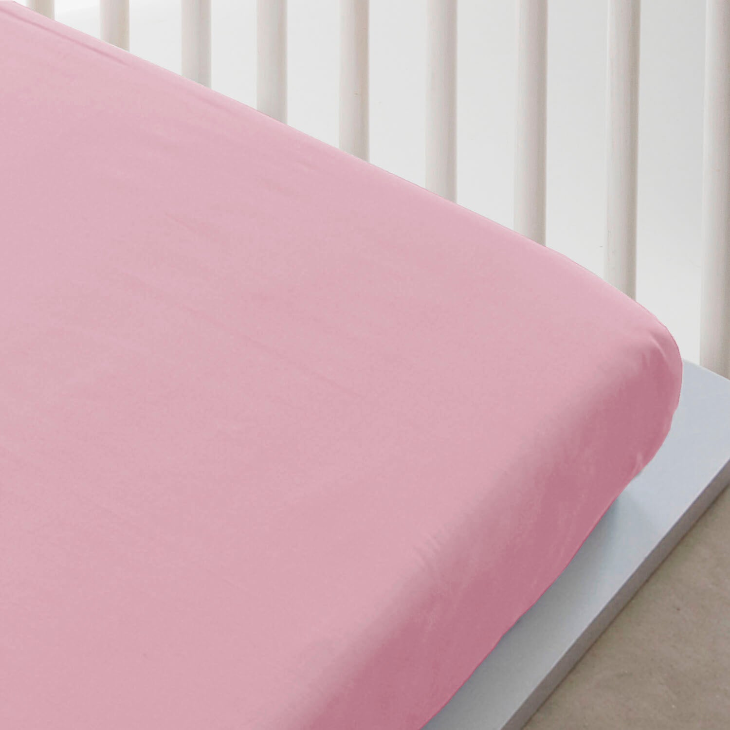 SÁBANA BAJERA AJUSTABLE CUNA 100% ALGODÓN ROSA FTR8
