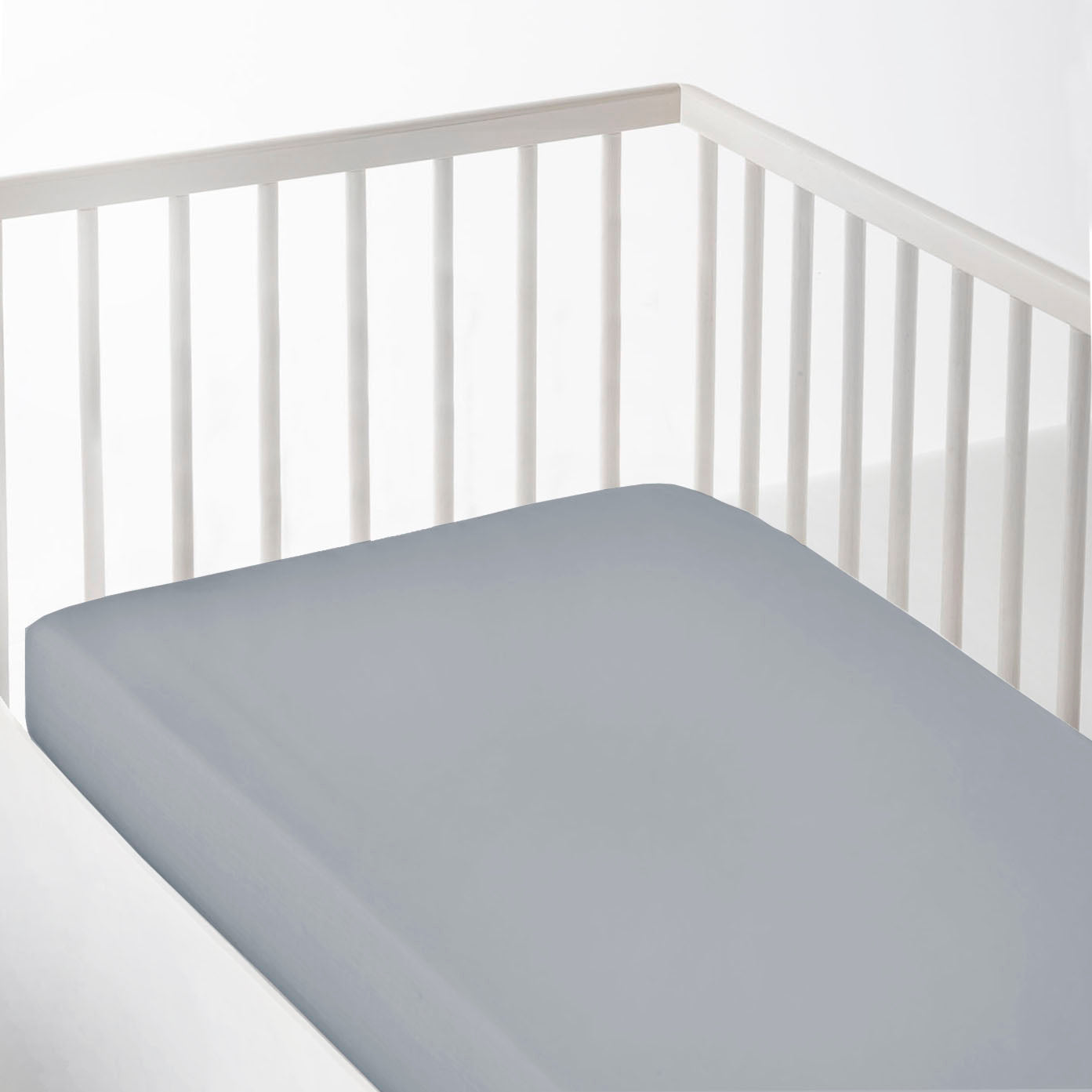 SÁBANA BAJERA AJUSTABLE CUNA 100% ALGODÓN GRIS PÁLIDO