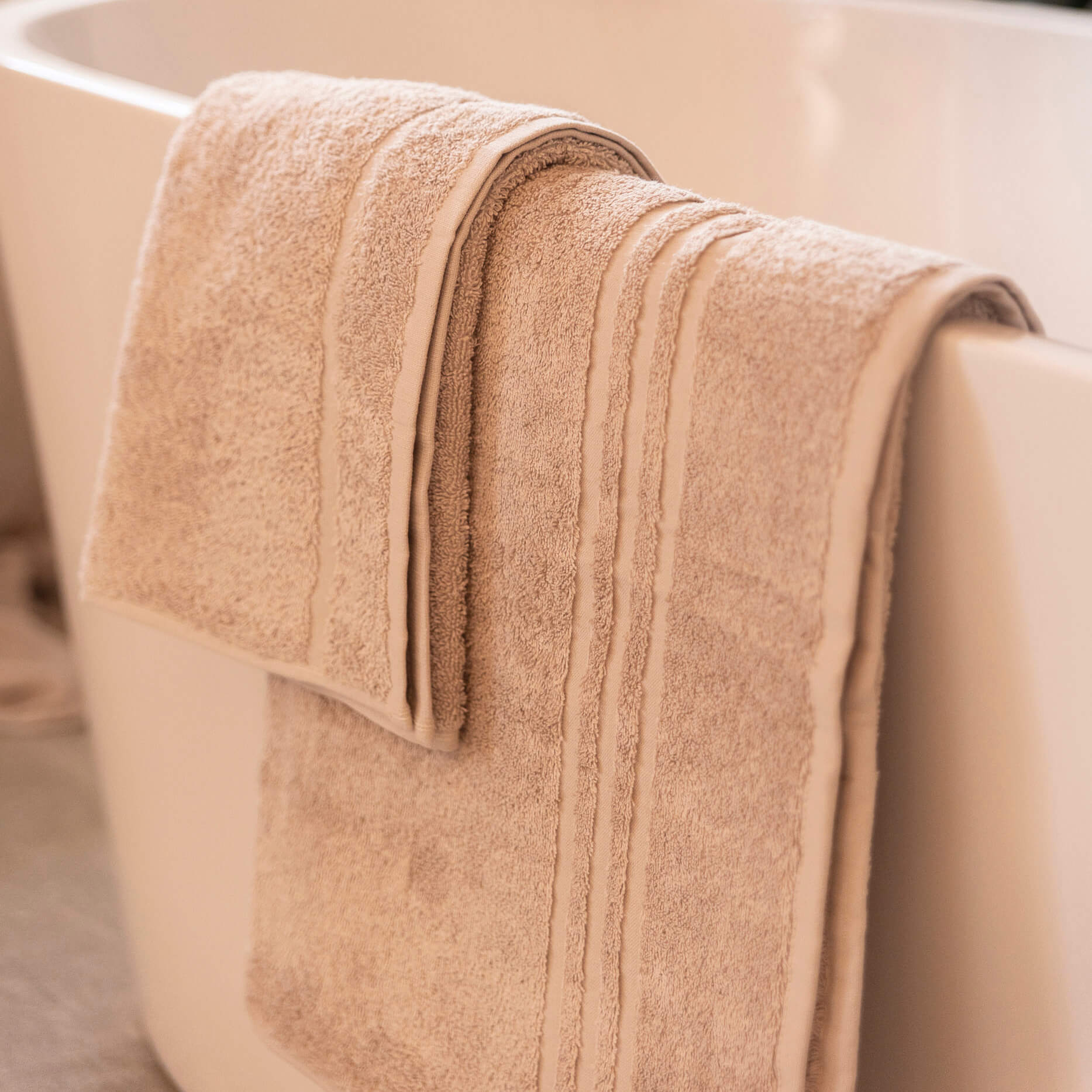 SET 2 TOALLAS LISAS NATURALS BEIGE
