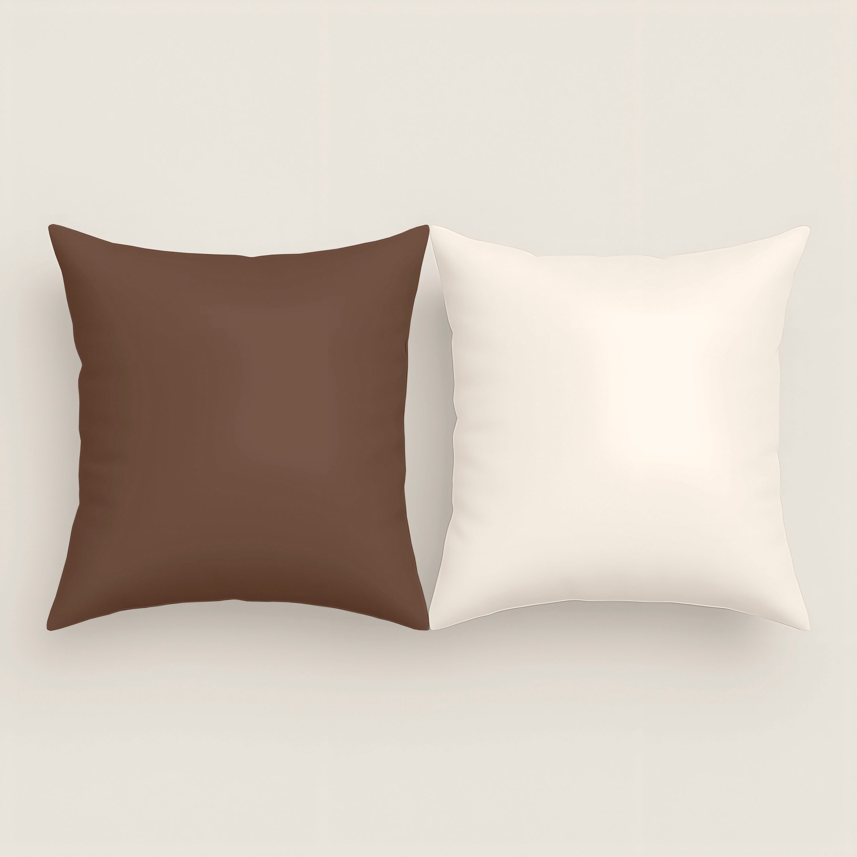 FUNDA DE COJÍN BICOLOR MARRON 18/VAINILLA