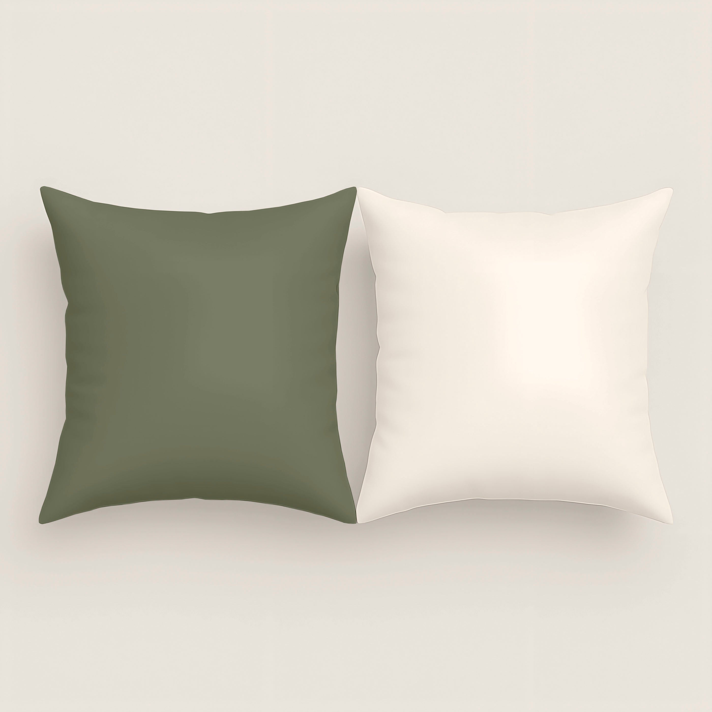 FUNDA DE COJÍN BICOLOR VERDE 75/VAINILLA
