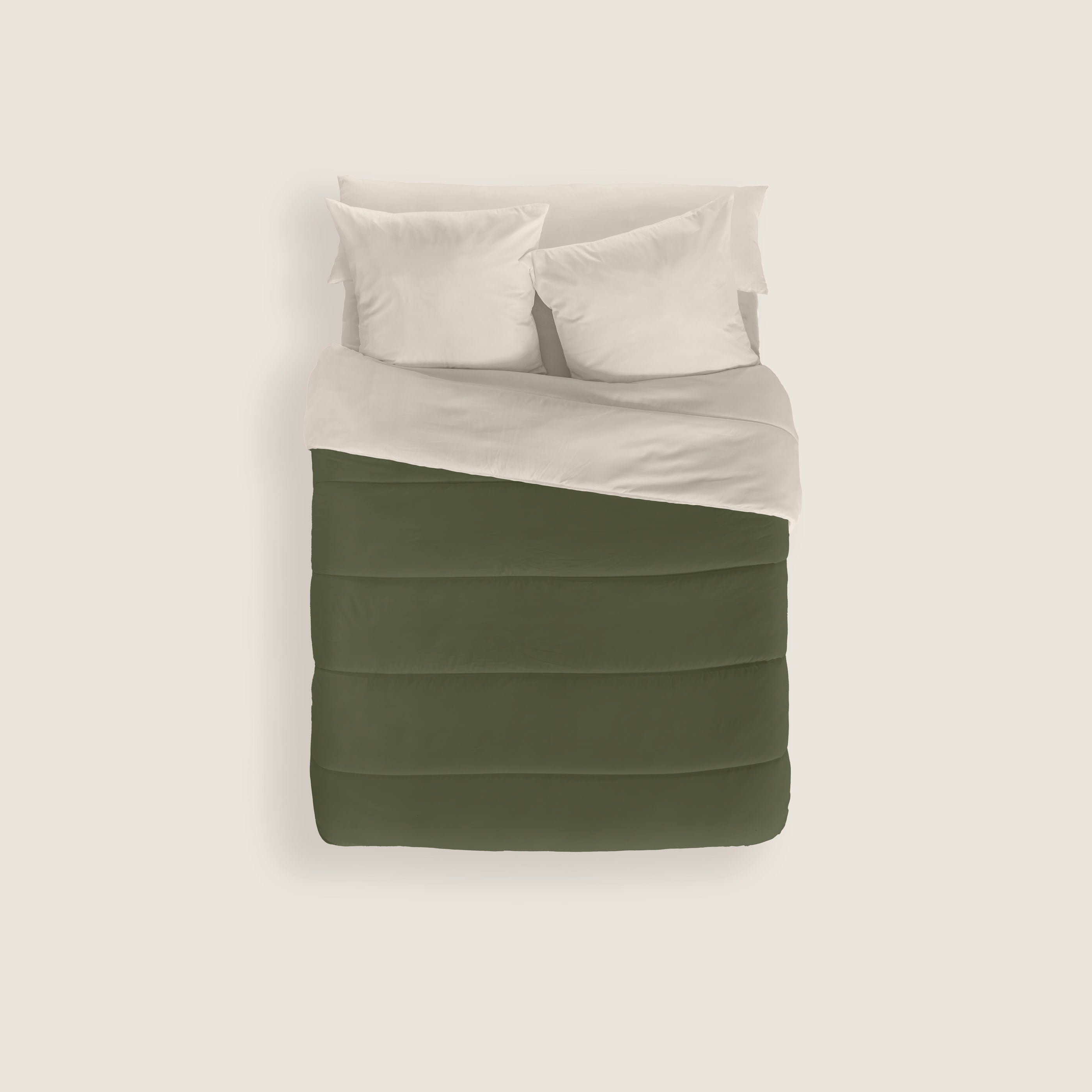 EDREDÓN NÓRDICO BICOLOR VERDE 75/VAINILLA