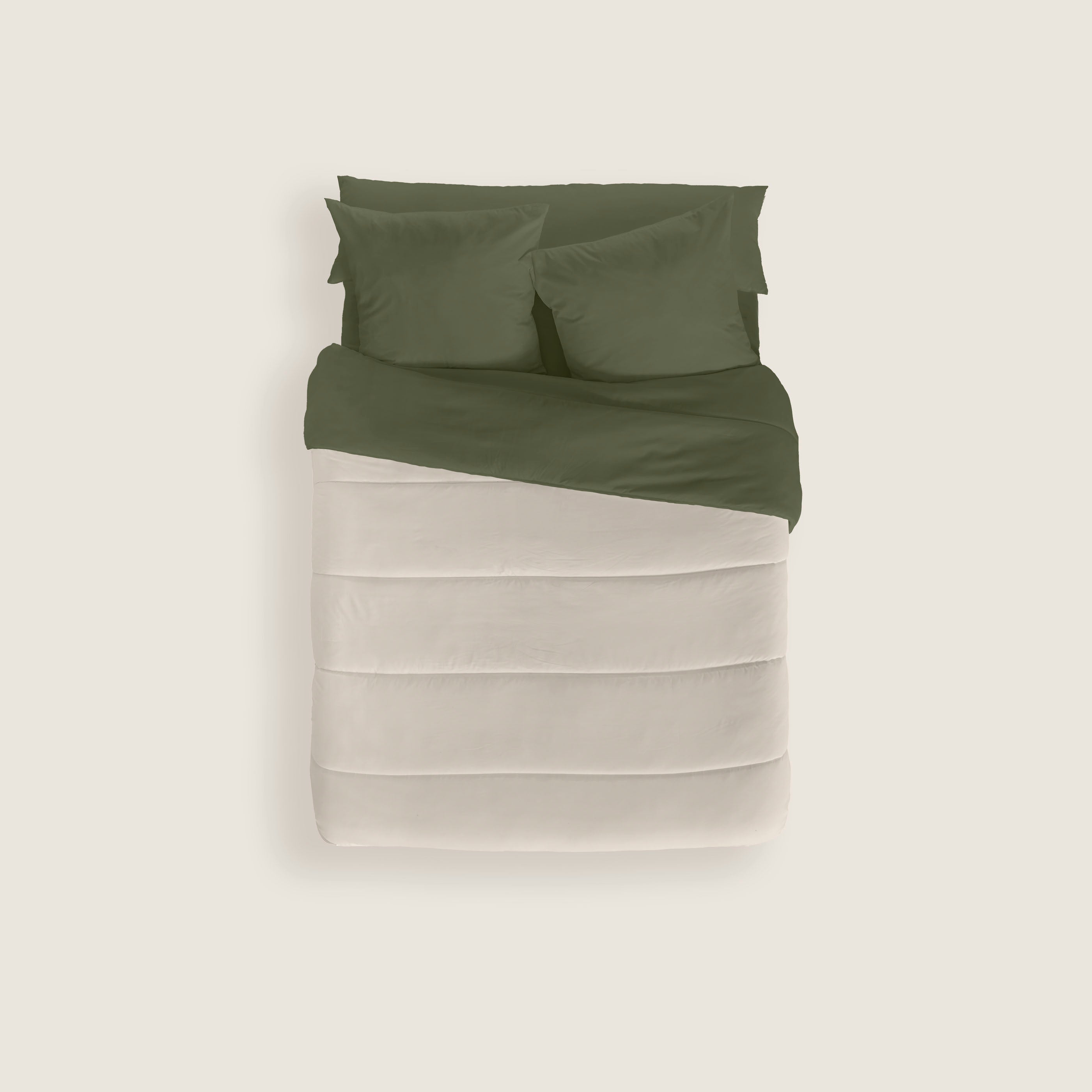 EDREDÓN NÓRDICO BICOLOR VERDE 75/VAINILLA