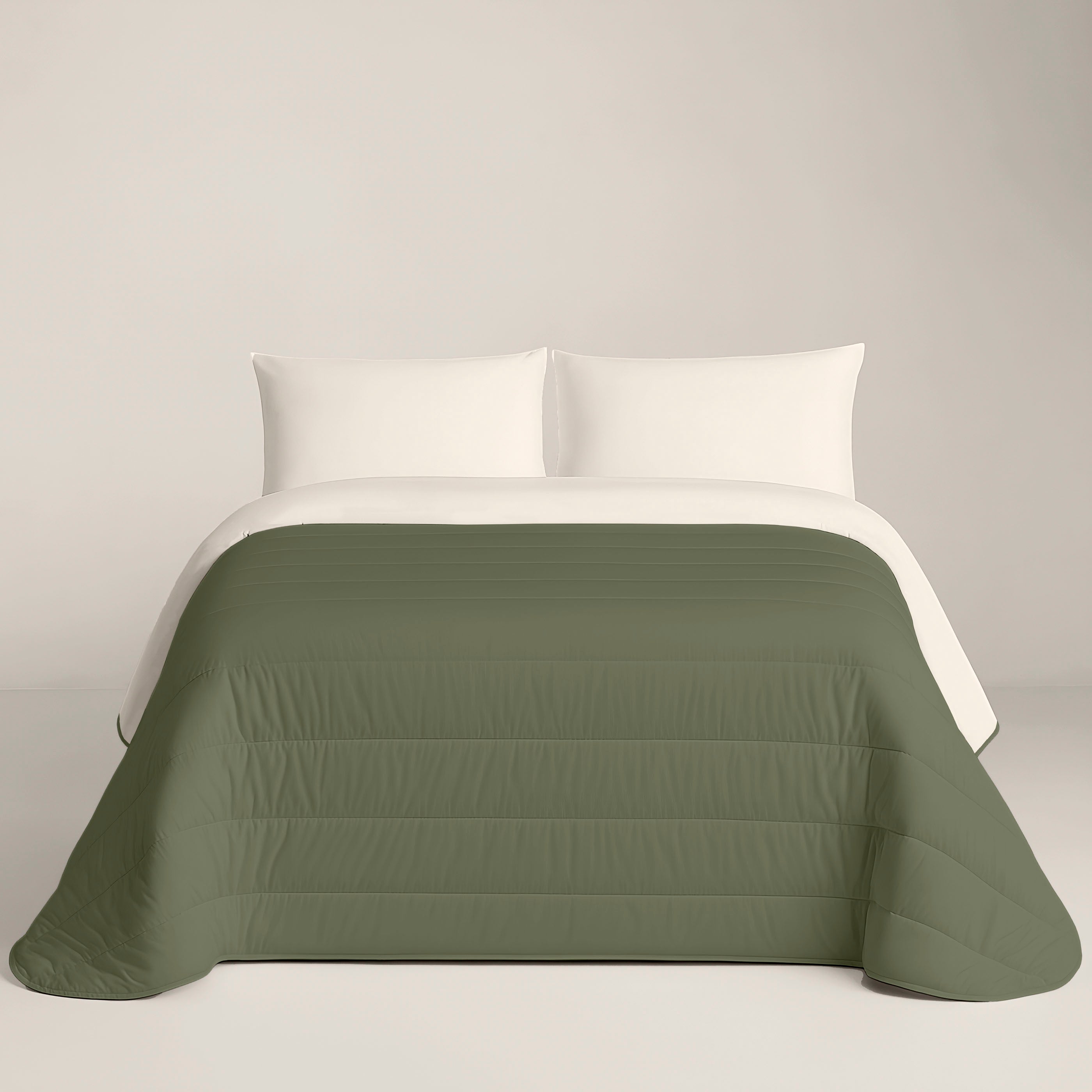 EDREDÓN NÓRDICO BICOLOR VERDE 75/VAINILLA