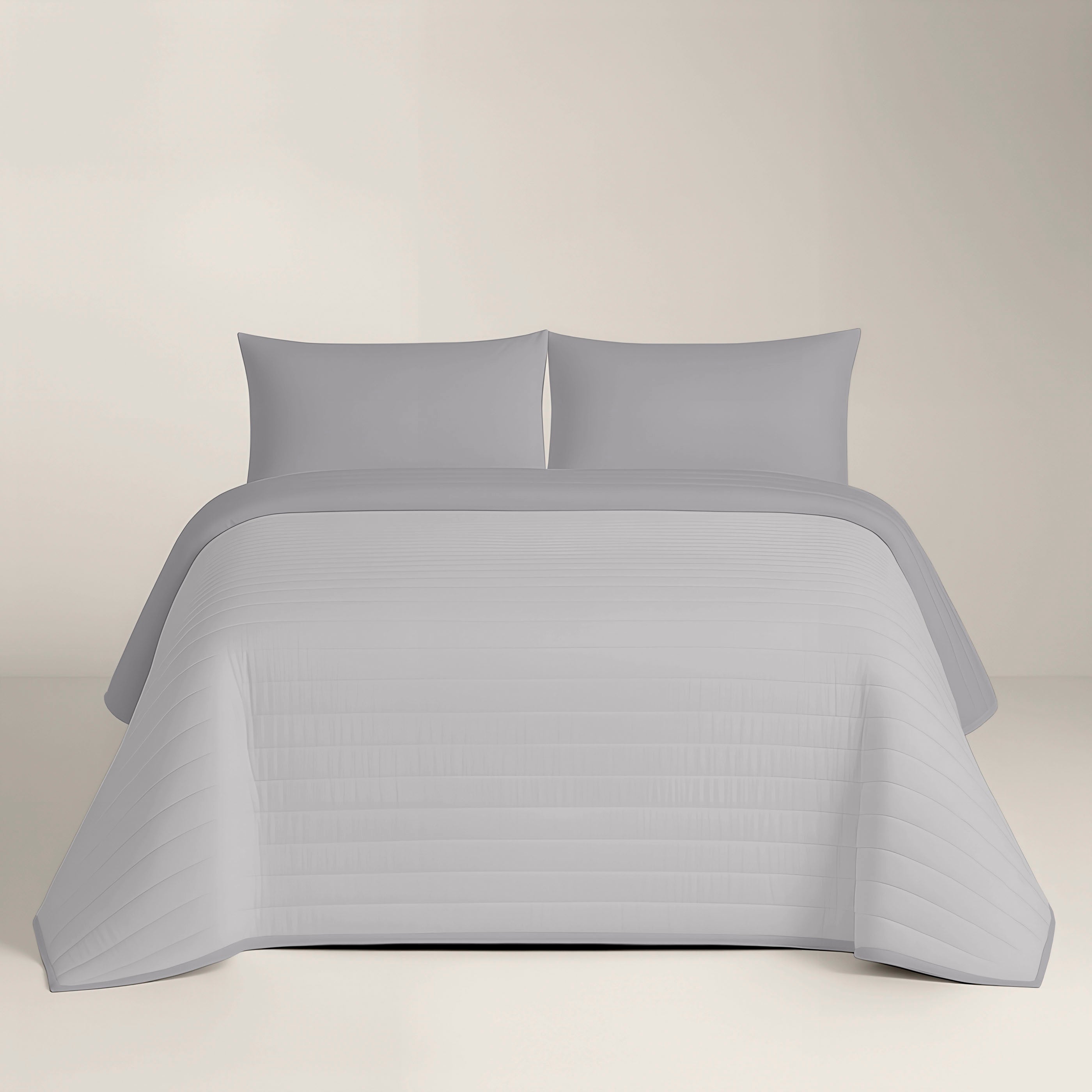 COLCHA BOUTI BICOLOR GRIS/GRIS CLARO