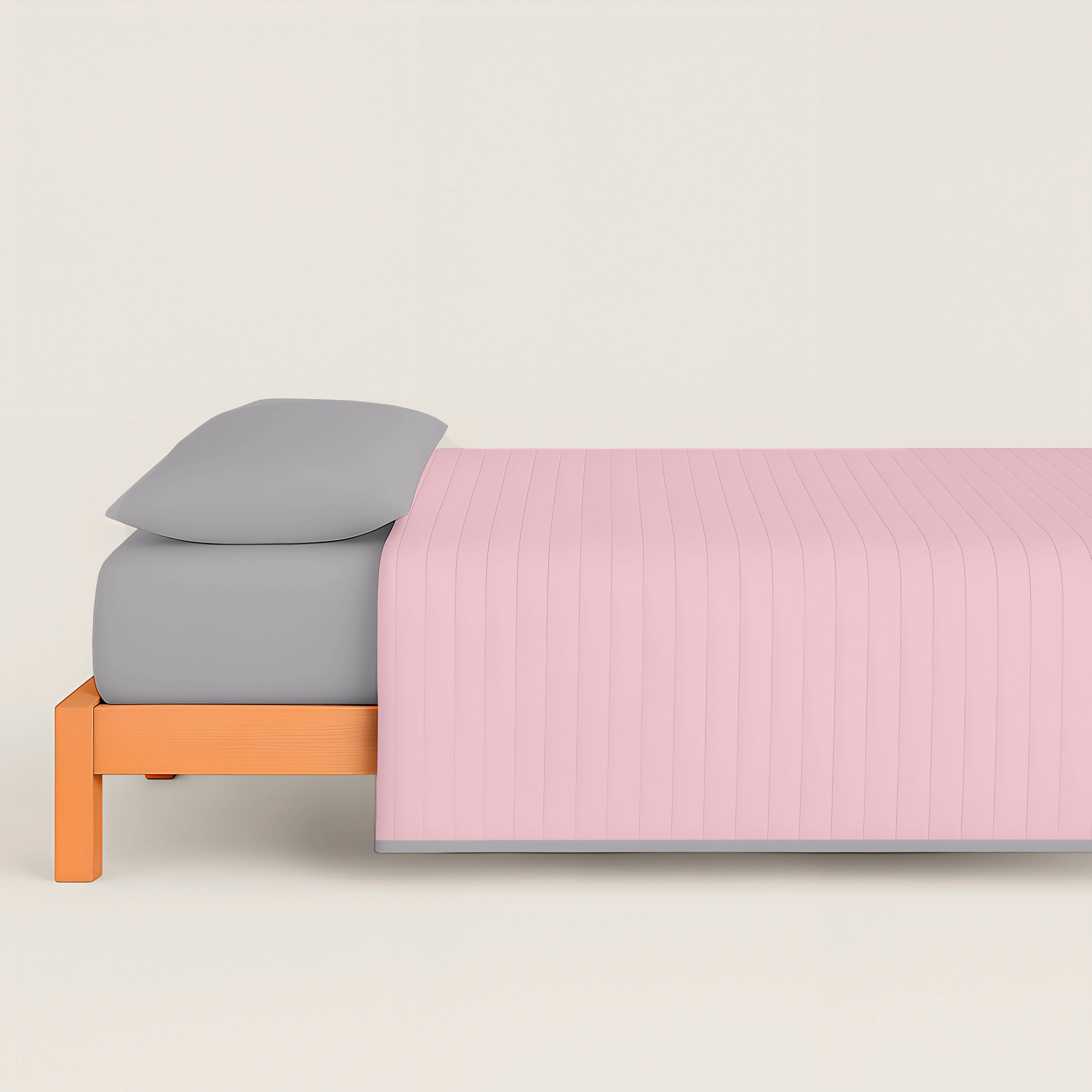 COLCHA BOUTI BICOLOR ROSA VIEJO/GRIS L.807