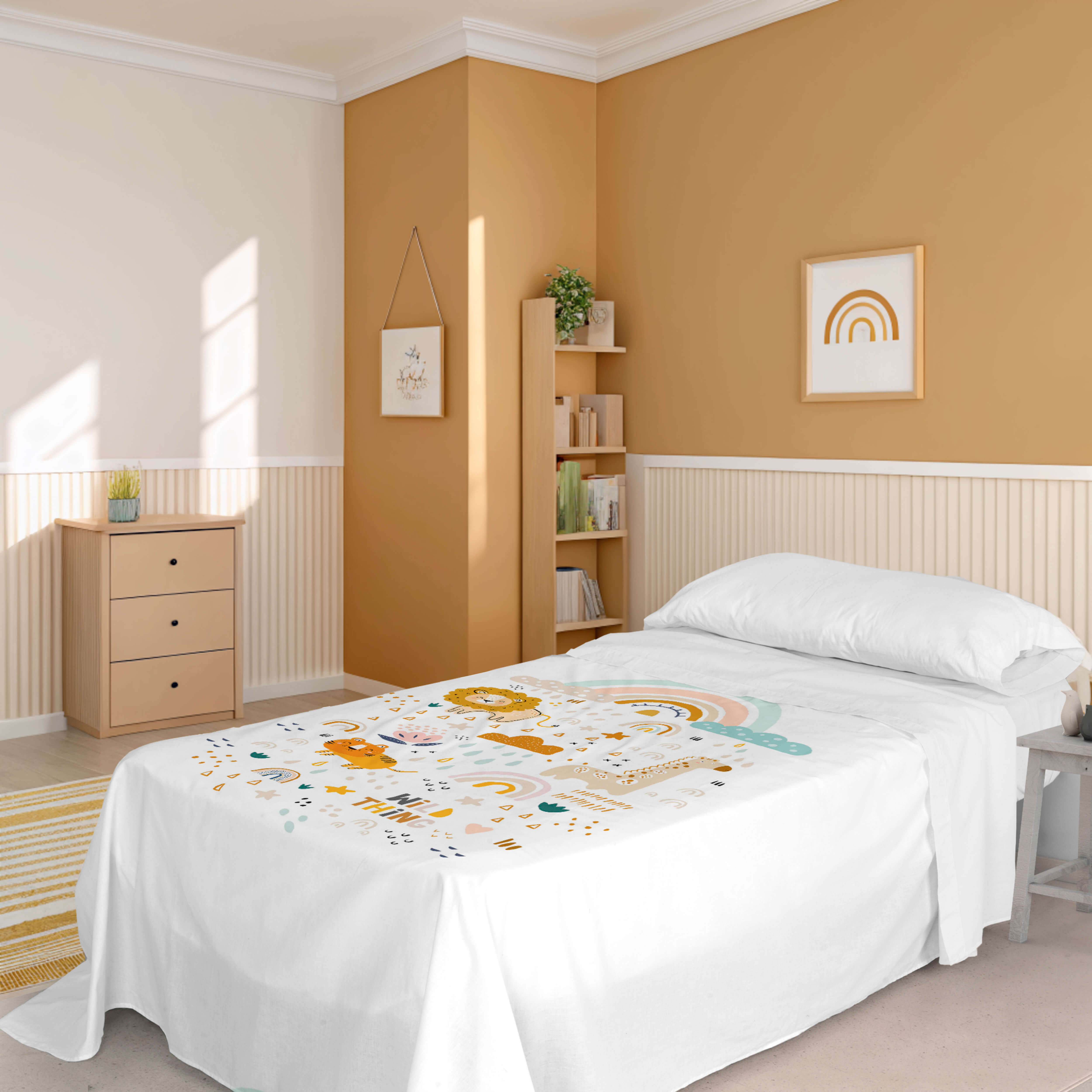 JUEGO SÁBANAS ESTAMPADAS INFANTIL OBINI 100% ALGODÓN
