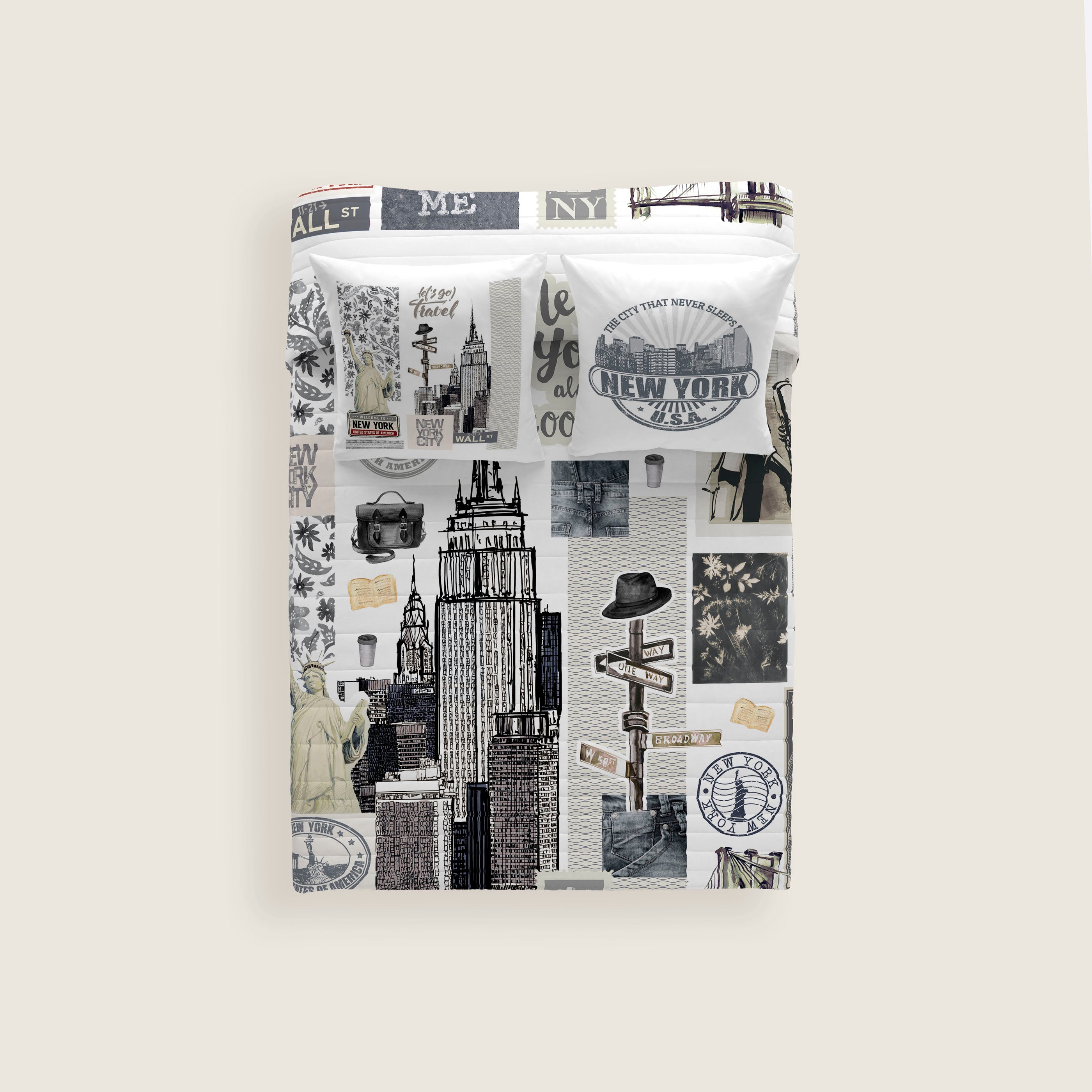 COLCHA BOUTI ESTAMPADA NY TRAVEL