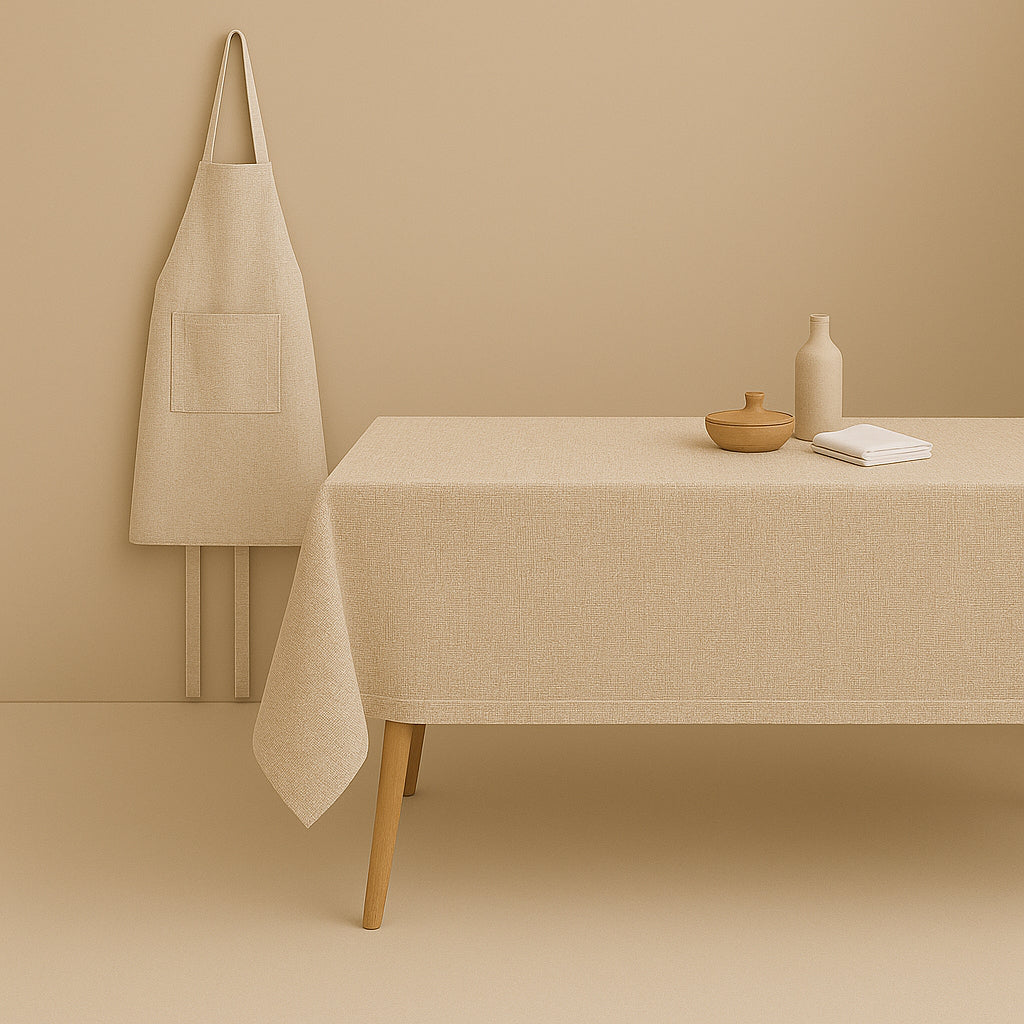 MANTEL ESTAMPADO ANTIMANCHAS BRUENI BEIGE