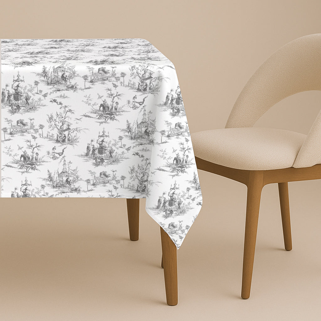 MANTEL ESTAMPADO ANTIMANCHAS SIAM BLACK