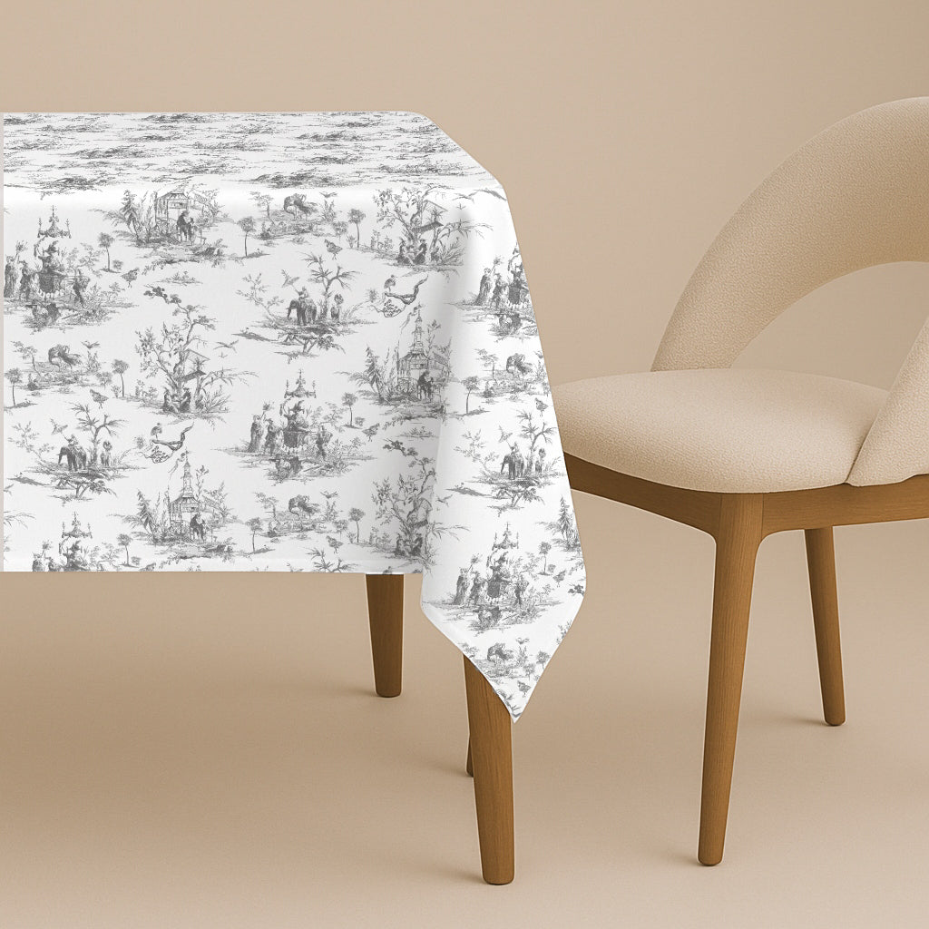 MANTEL ESTAMPADO ANTIMANCHAS SIAM BLACK