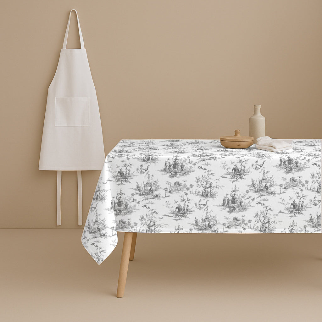MANTEL ESTAMPADO ANTIMANCHAS SIAM BLACK