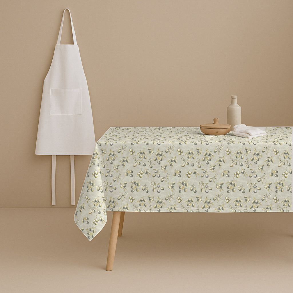 MANTEL ESTAMPADO ANTIMANCHAS AYNI BEIGE