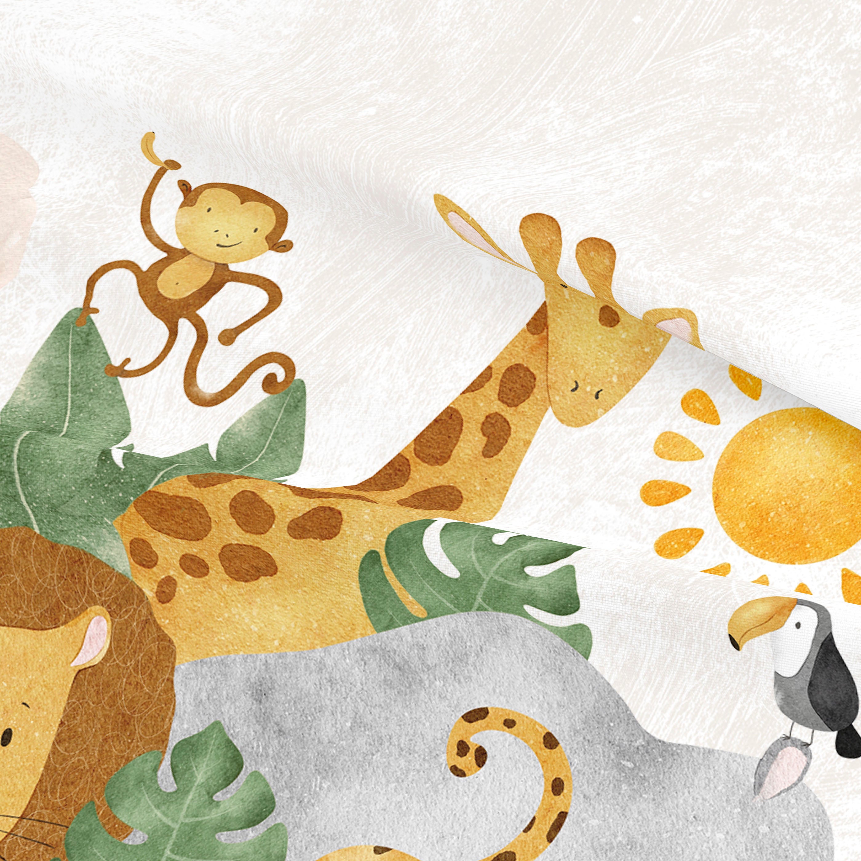 FUNDA NÓRDICA ESTAMPADA INFANTIL SAFARI 100% ALGODÓN