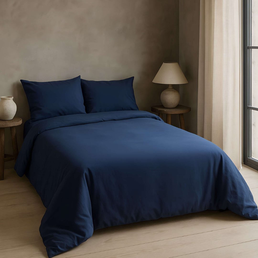 COPRIPIUMINO LISCIO BLU 100% COTONE