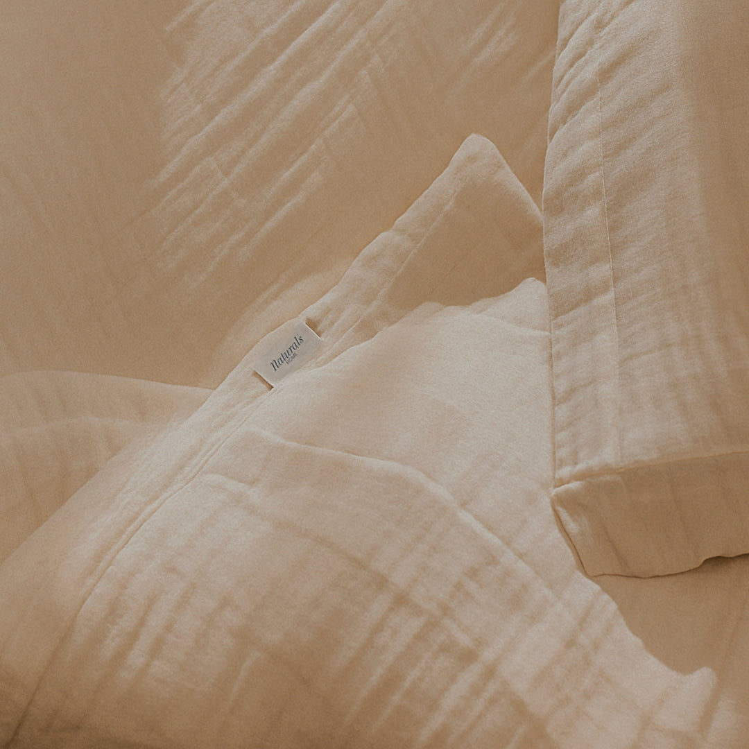 FEDERA CUSCINO MUSSOLA 100% COTONE BEIGE